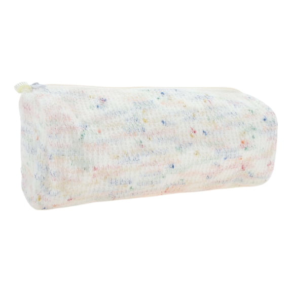 Unique Bargains Pencil Case, Cartoon Print Pen Pouch, Portable Stationery Bag White