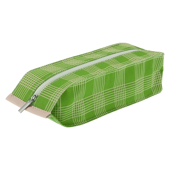 Unique Bargains Pencil Case Portable Stationery Bag Zipper Storage Bag Green
