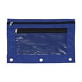 thumbnail image 1 of Unique Bargains Smooth Zipper Clear Mesh Double Layer Pencil Case for 3 Ring Binder Blue, 1 of 7