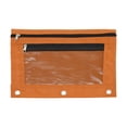 thumbnail image 1 of Unique Bargains Smooth Zipper Clear Mesh Double Layer Pencil Case for 3 Ring Binder Orange, 1 of 7
