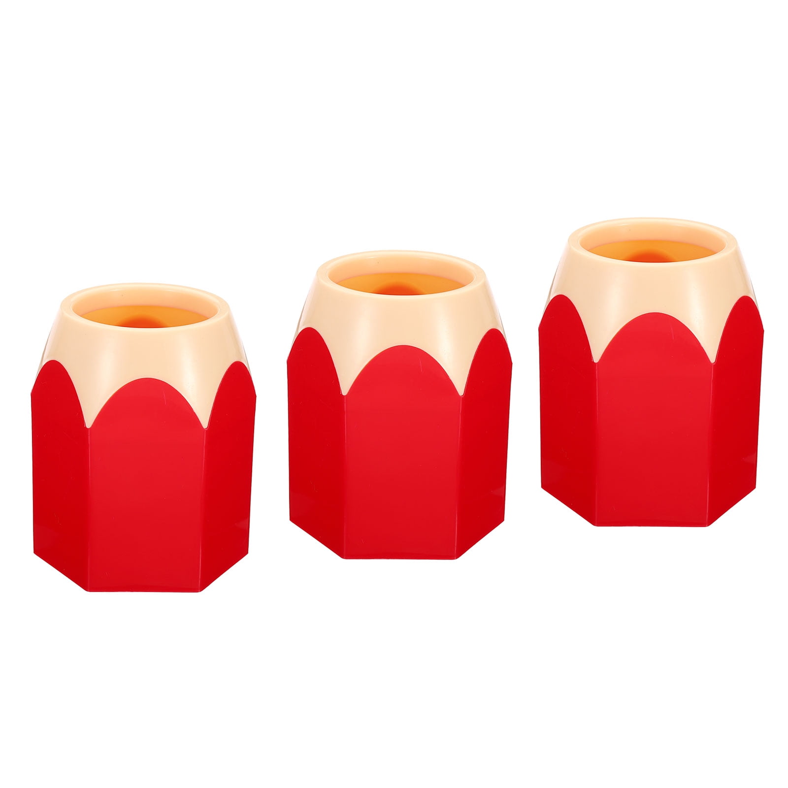 Unique Bargains Cute Pencil Holders Pencil Shape Desktop Organizers Red