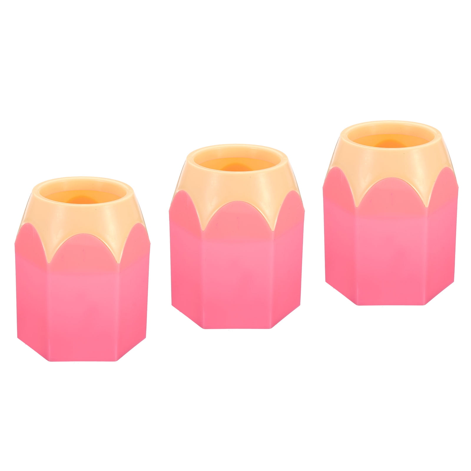 Unique Bargains Cute Plastic Pencil Holder for Desk Stylish Organizer Pink