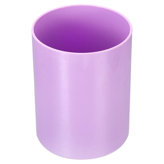 Unique Bargains Pencil Holder Plastic Pen Makeup Brush Holder Round Desktop Organizer Purple