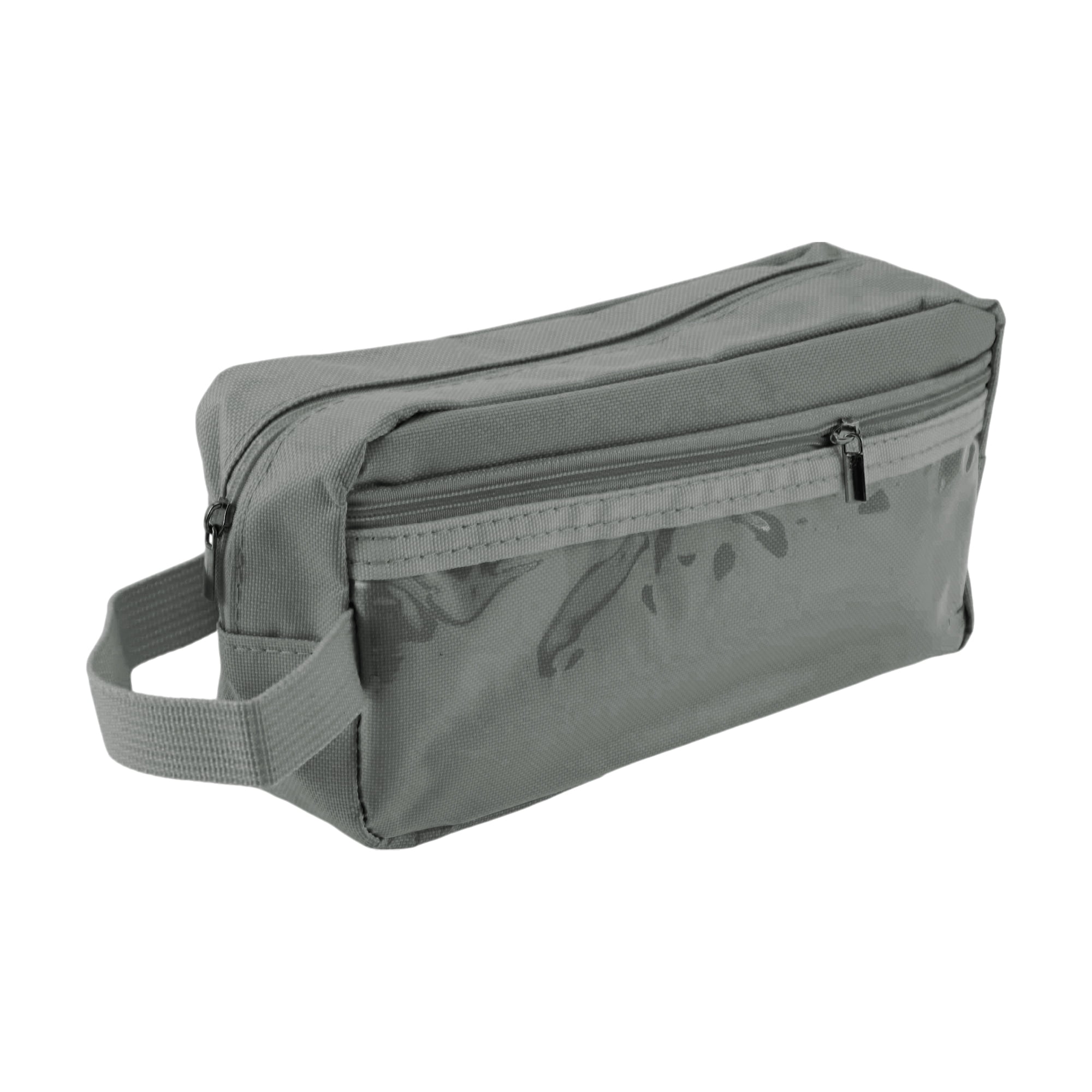 Unique Bargains Pencil Pen Case Large Capacity Portable Bag Gray