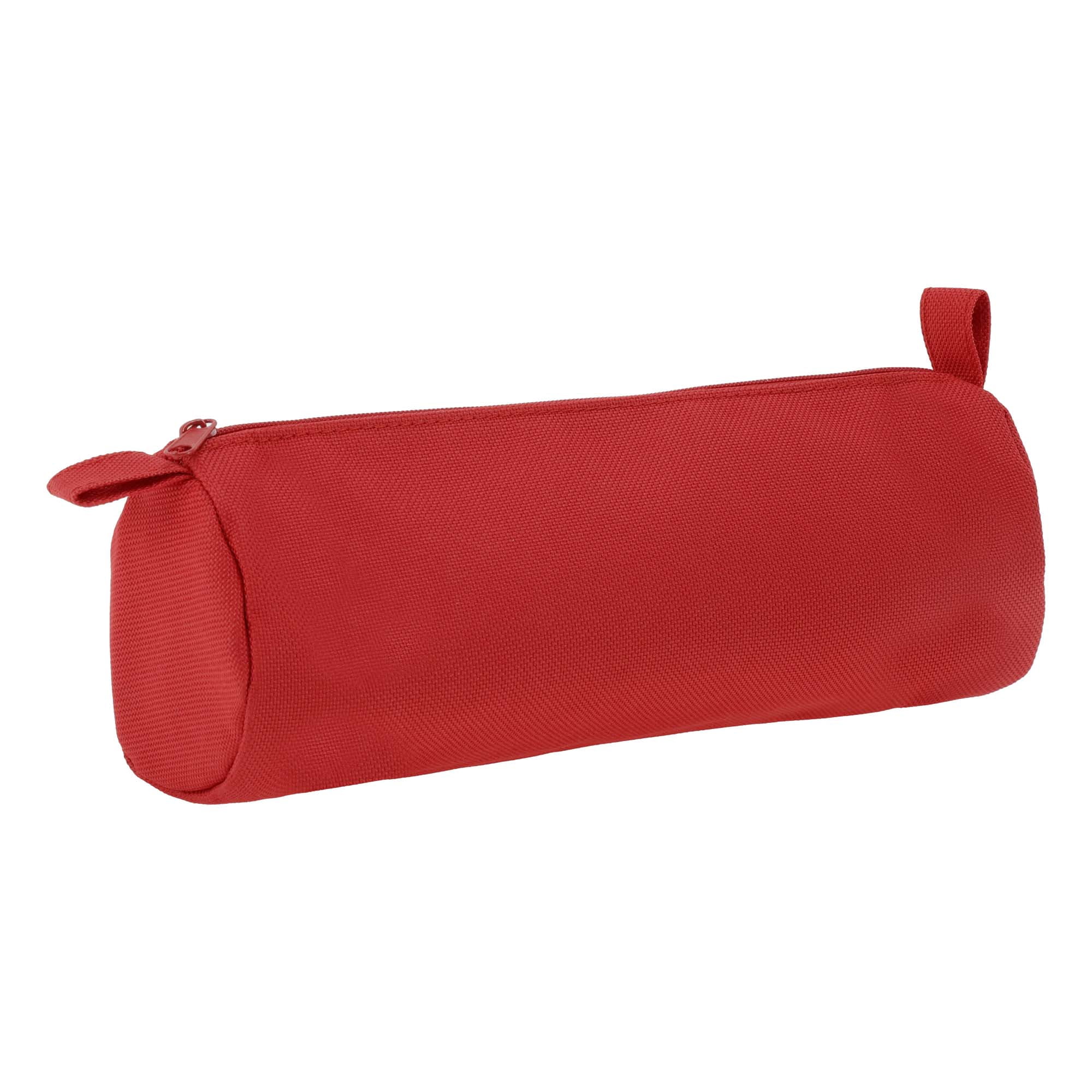 Unique Bargains Pencil Pouch, Solid Color Zipper Pen Case for Office and School Use Red
