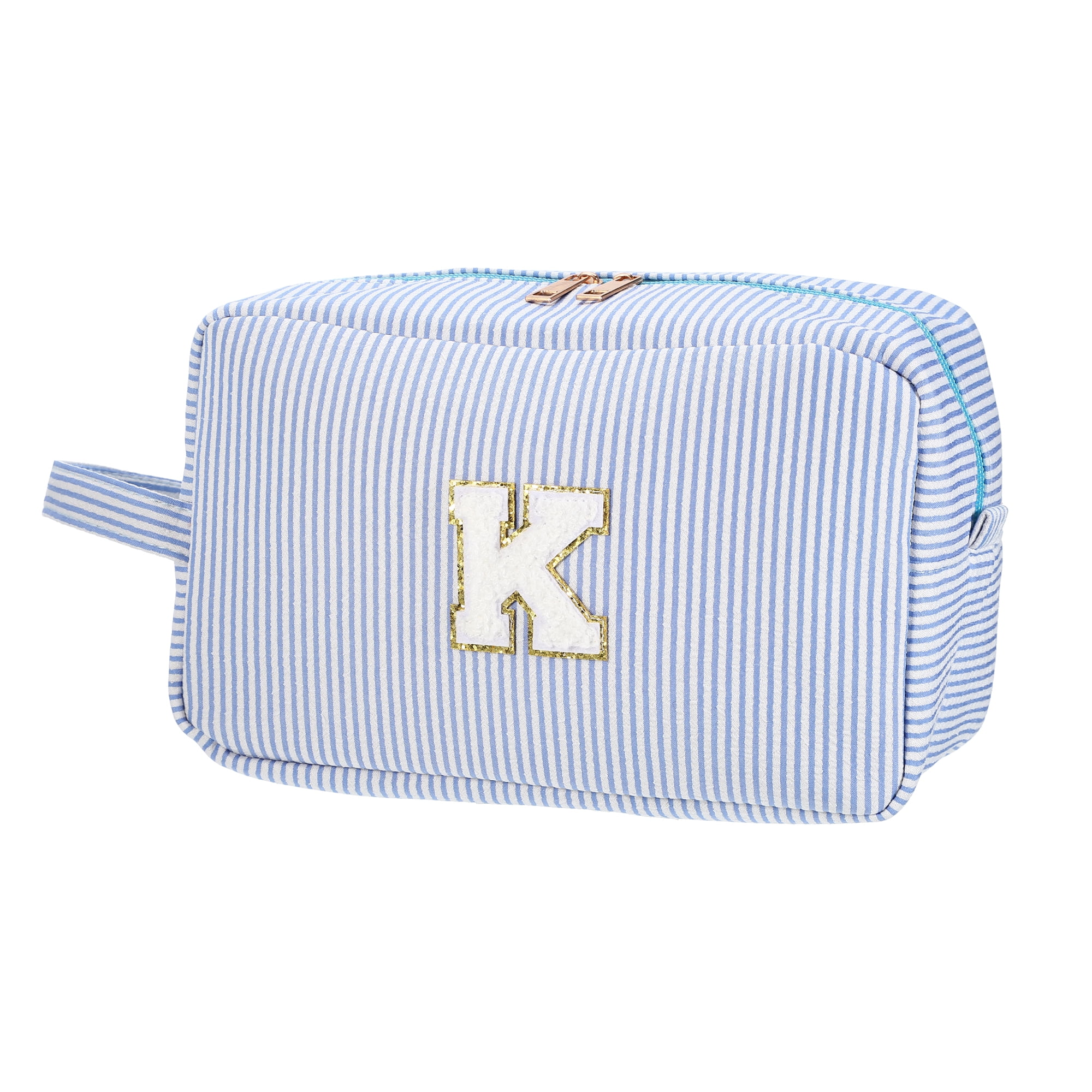 Unique Bargains Personalized Initial Make Up Bag Letter K Cosmetic Bag