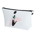 thumbnail image 1 of Unique Bargains Personalized Makeup Bag I Letter Purse Small Cosmetic Bag Zipper Monogrammed Makeup Bag Pouch White, 1 of 7