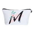 thumbnail image 1 of Unique Bargains Personalized Makeup Bag M Letter Purse Small Cosmetic Bag Zipper Monogrammed Makeup Bag Pouch White, 1 of 7