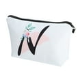 thumbnail image 1 of Unique Bargains Personalized Makeup Bag N Cosmetic Bag Small Monogrammed Purse White, 1 of 7