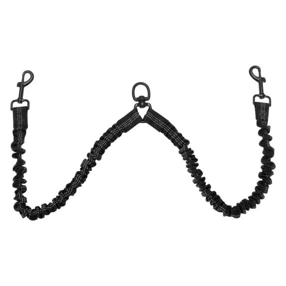 Unique Bargains Pet Double Dog Leash Reflective Dual Leash Black