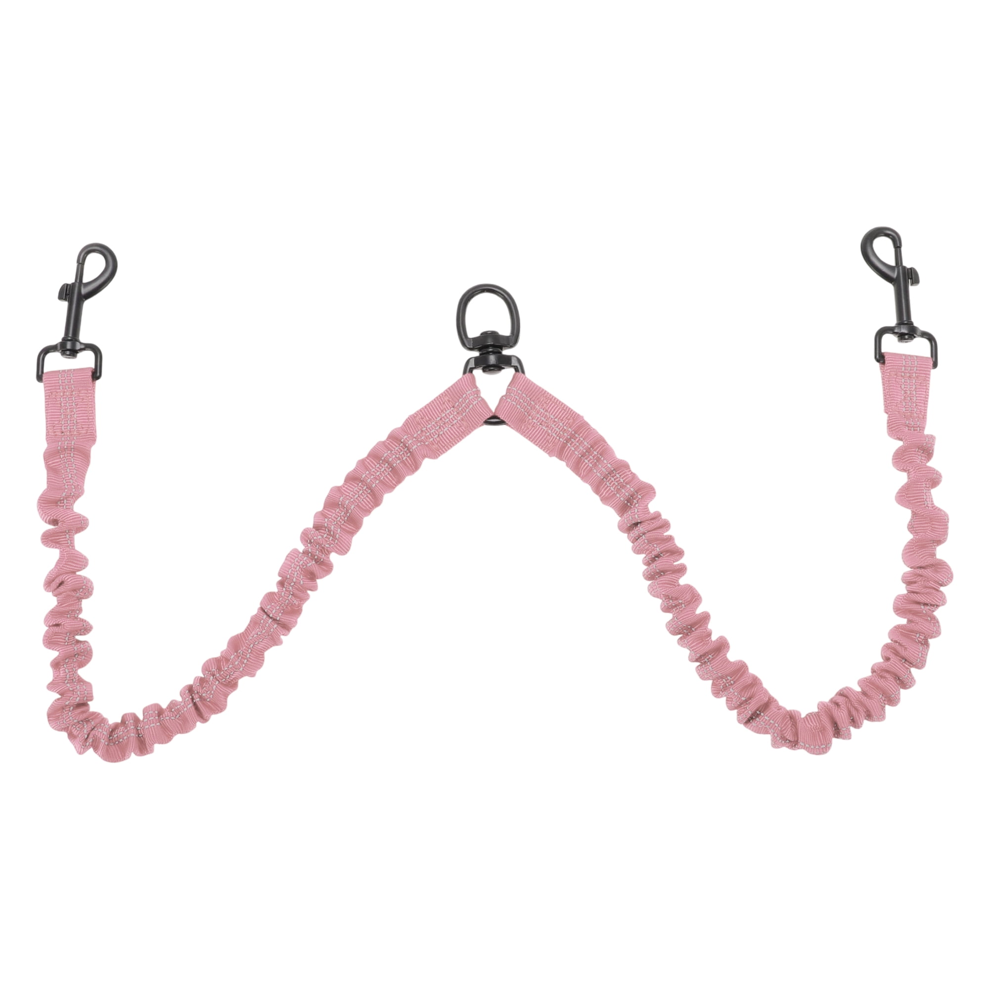 Unique Bargains Pet Double Dog Leash Reflective Dual Leash Pink