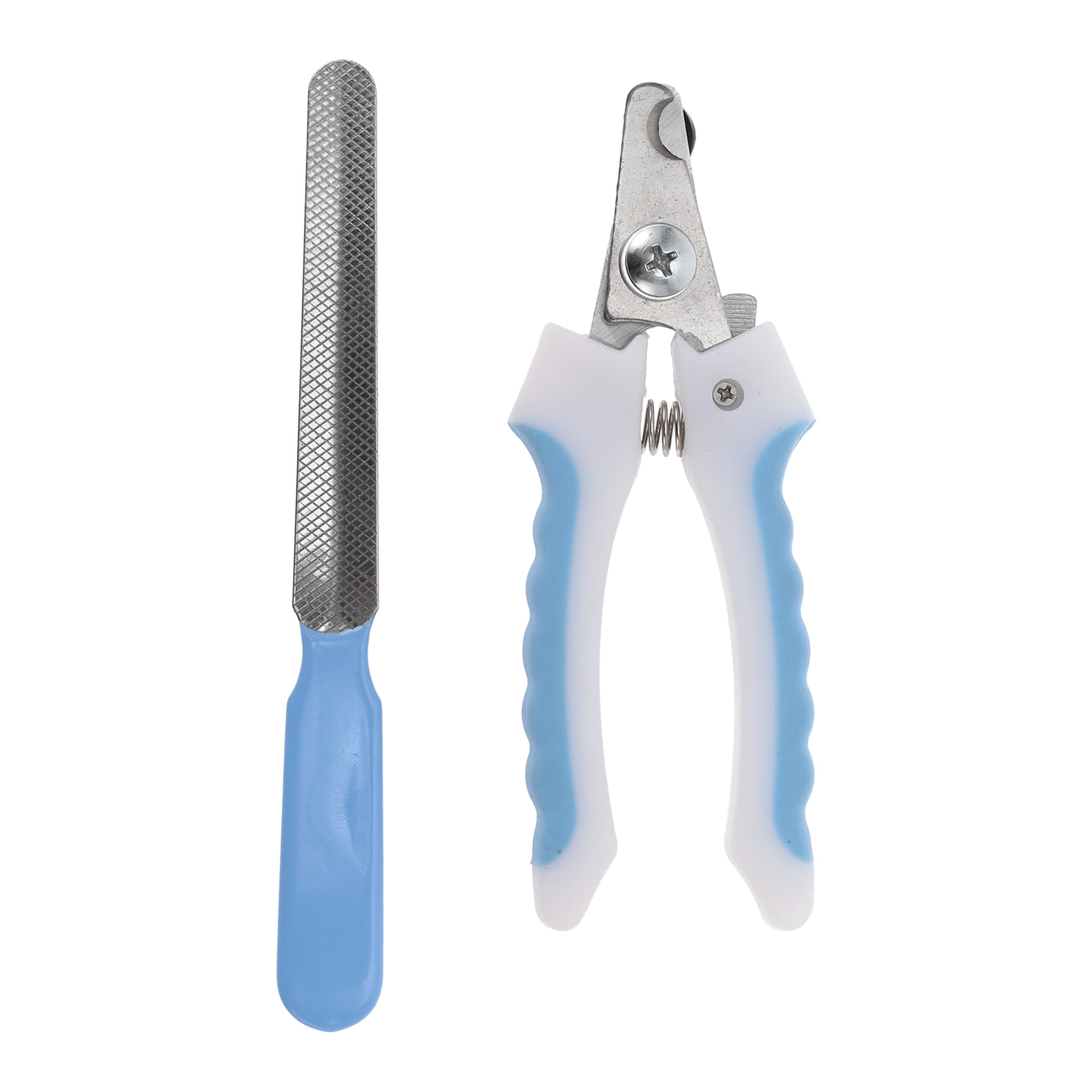 Unique Bargains Pet Nail Clippers with File for Dog for Cat 1 Set Blue White 4.72"x2.76"
