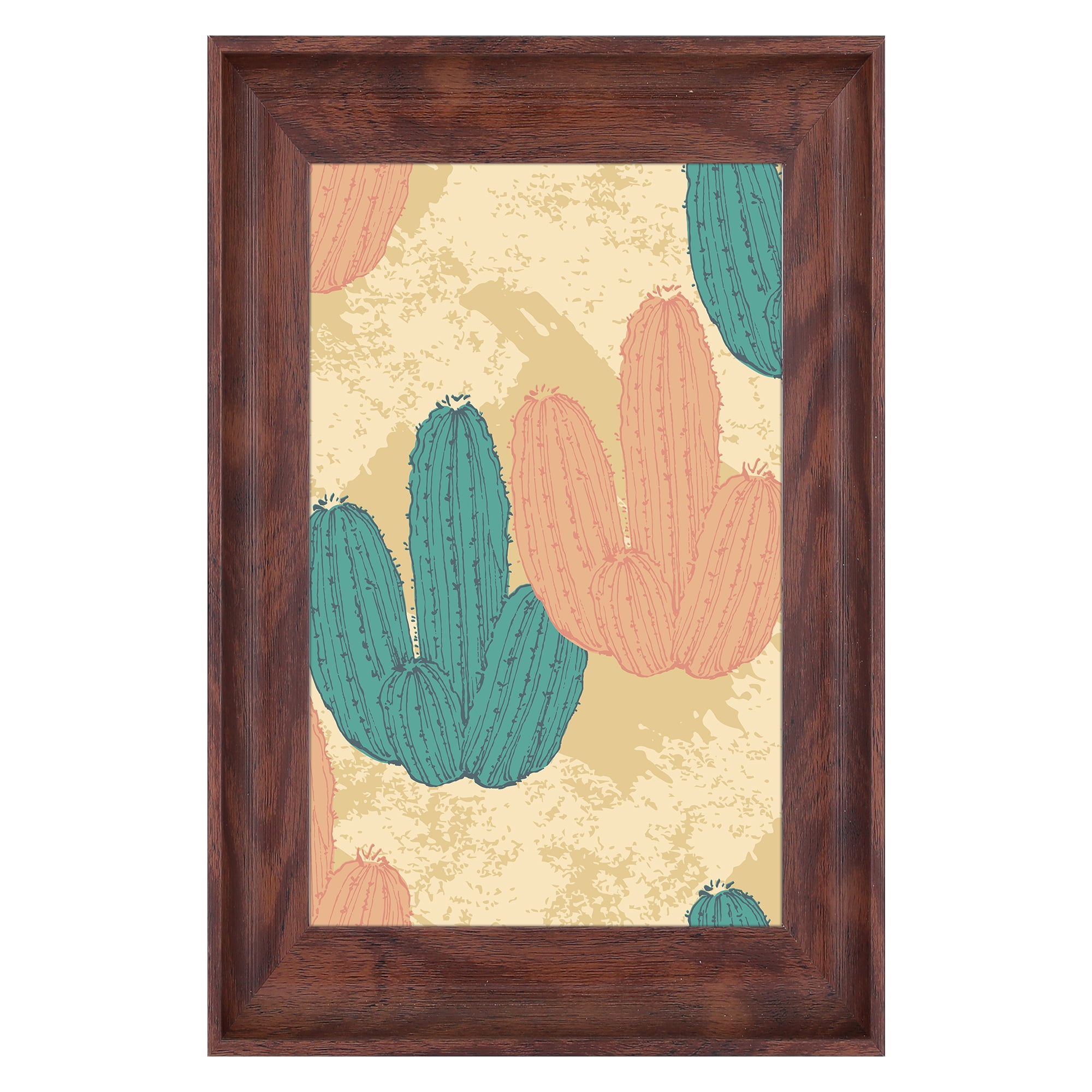 Unique Bargains Photo Frame Tabletop Display Picture Frame Walnut Color 4x6