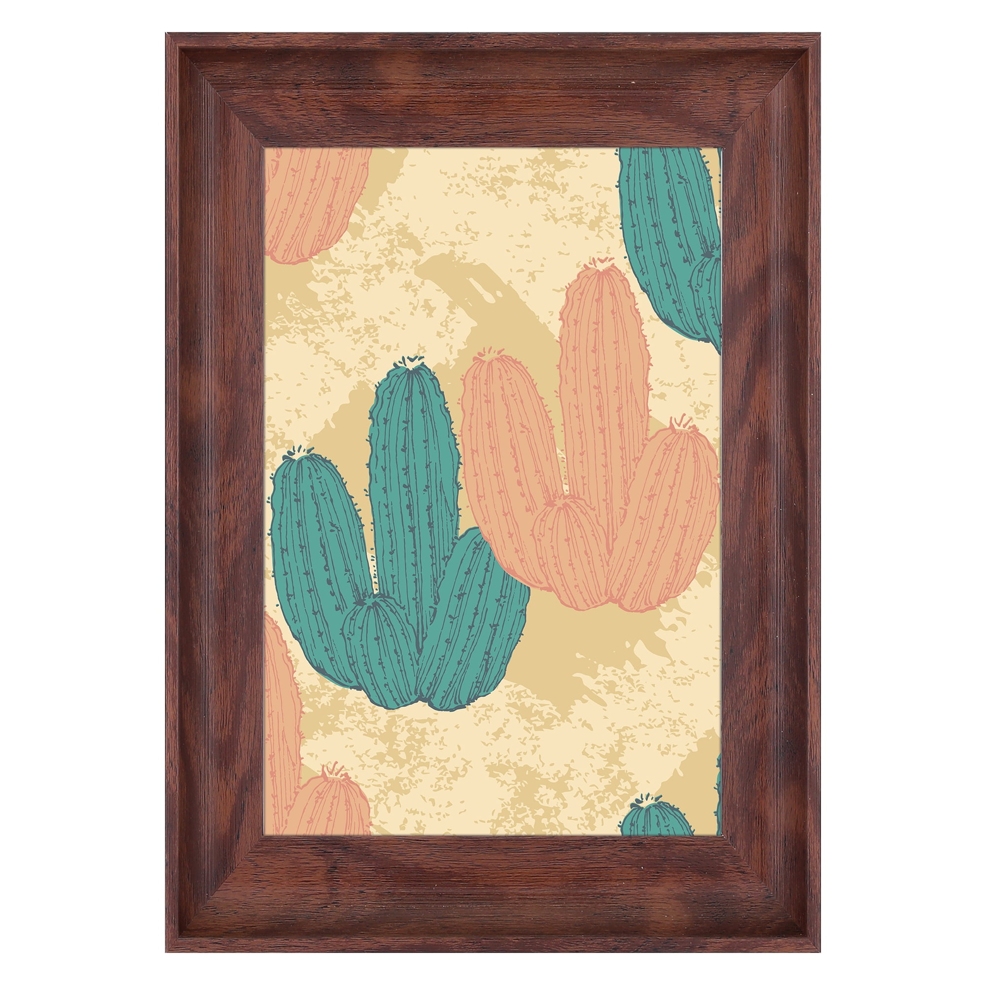 Unique Bargains Photo Frame Tabletop Display Picture Frame Walnut Color 5x7