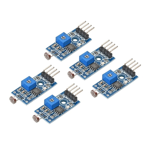 Unique Bargains Photosensitive Sensor Module Digital Light Intensity Detection 4pins DC 3.3-5V for UNO, 5pcs