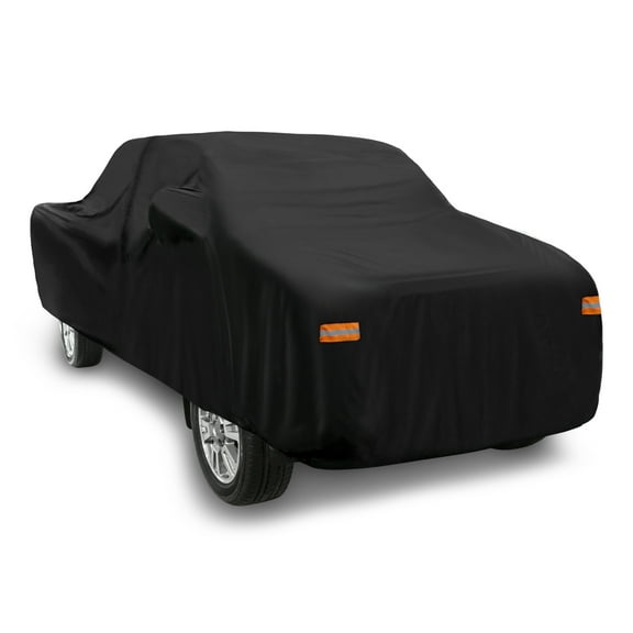 Unique Bargains Pickup Truck Cover for Toyota Tacoma Double Cab 4 Door 6.1 Feet Bed 15-21 Sun Rain Dust Wind Protection 190T PU Black  226"x74.8"x69"