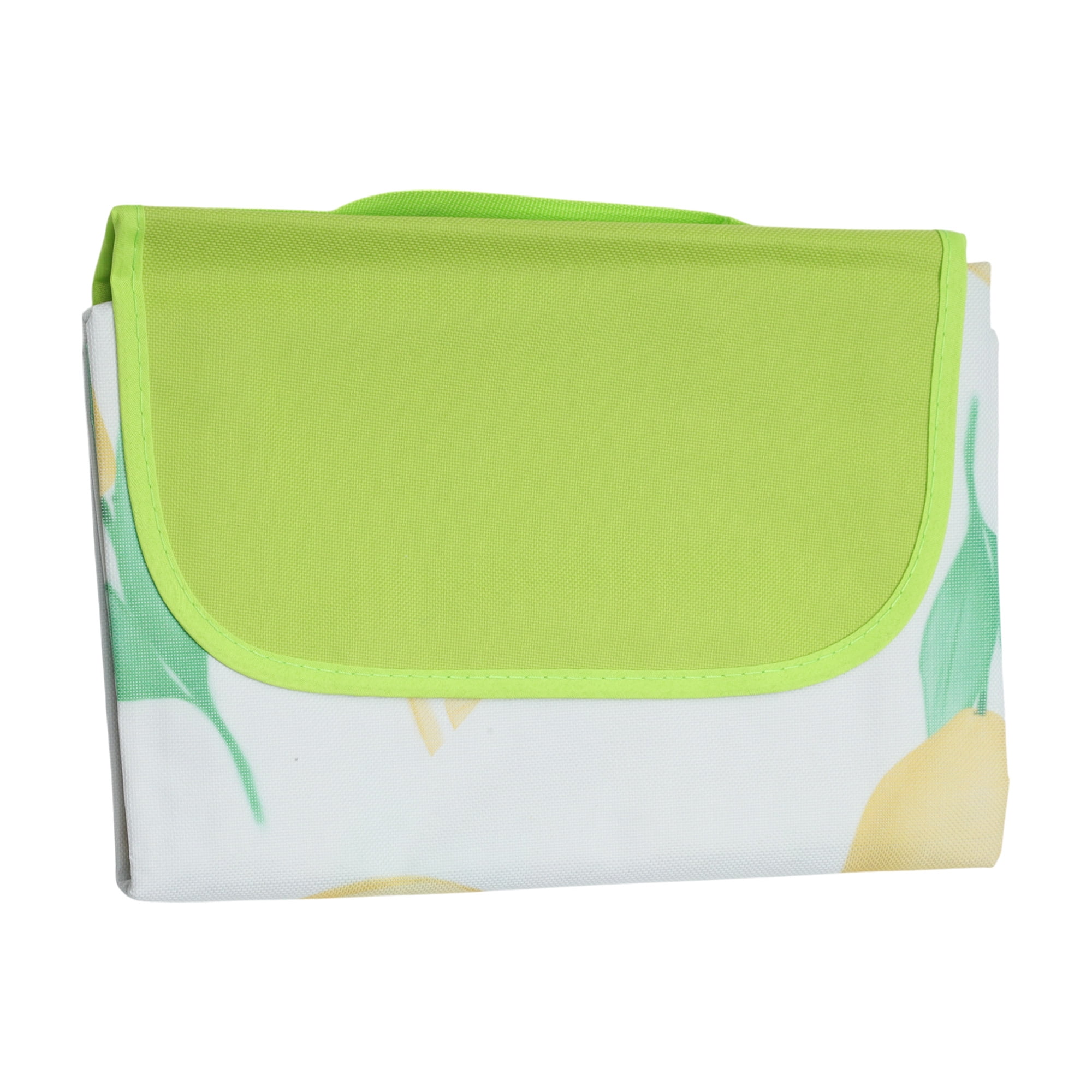 Unique Bargains Picnic Blanket Waterproof Beach Mat Lightweight with Handle Yellow Green