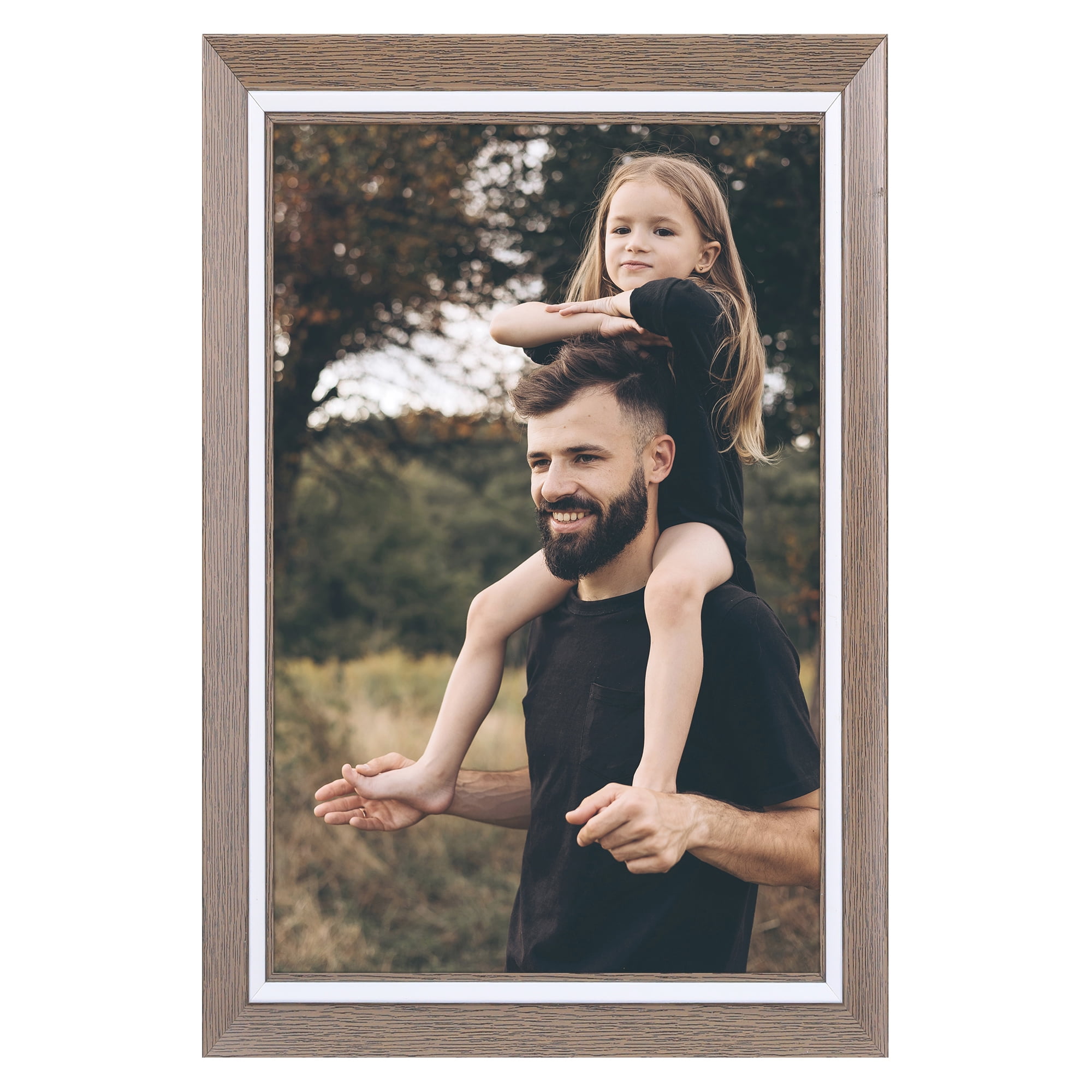 Unique Bargains Picture Frame Display Photo Frame with Corner Brown Wood Grain Color 4x6"