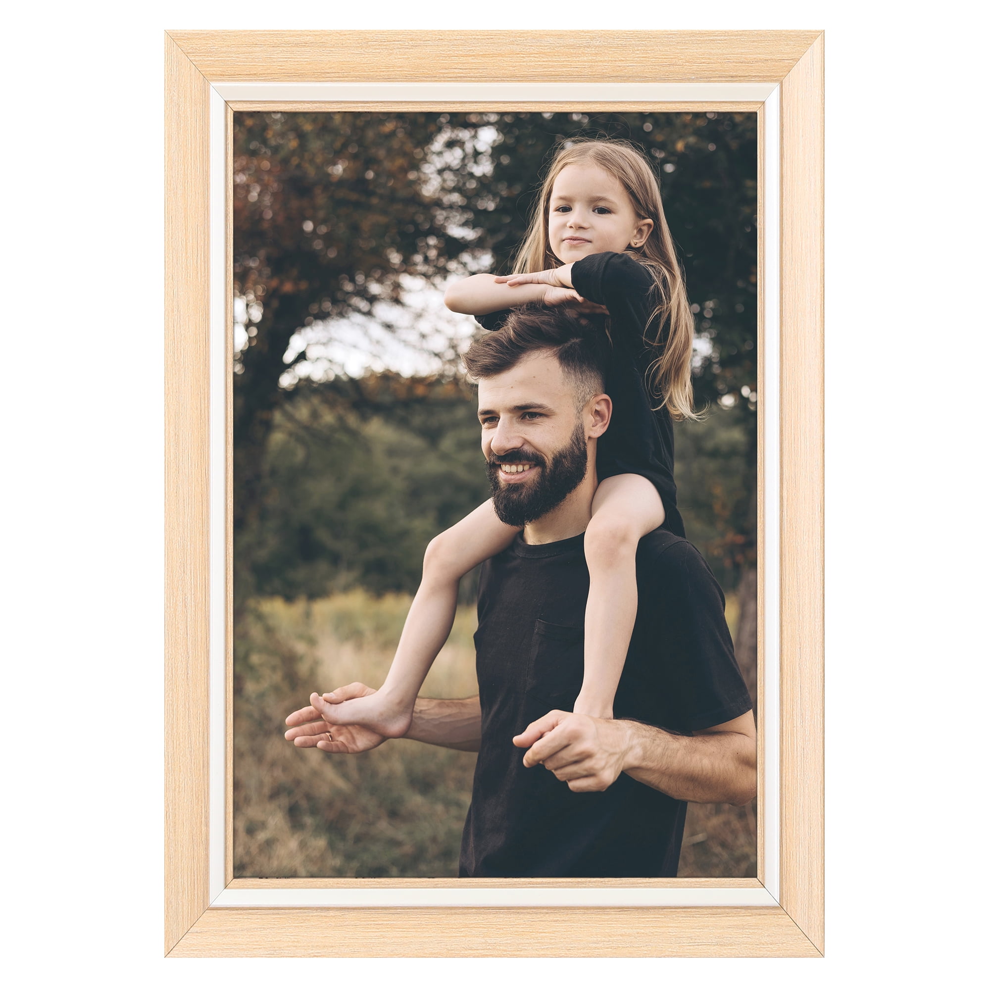 Unique Bargains Picture Frame Display Photo Frame with Corner Wood Grain Color 5x7"