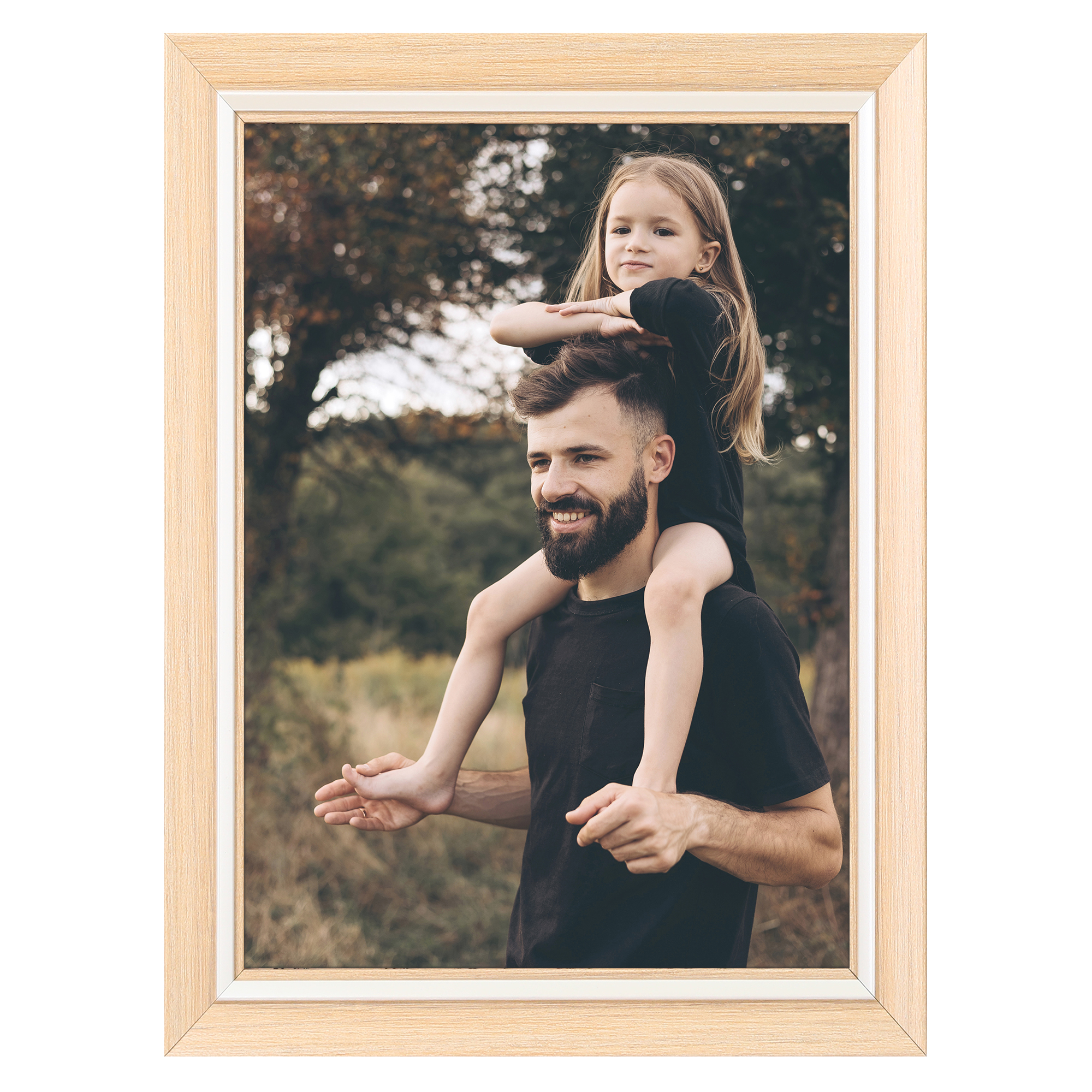 Unique Bargains Picture Frame Display Photo Frame with Corner Wood Grain Color 6x8"