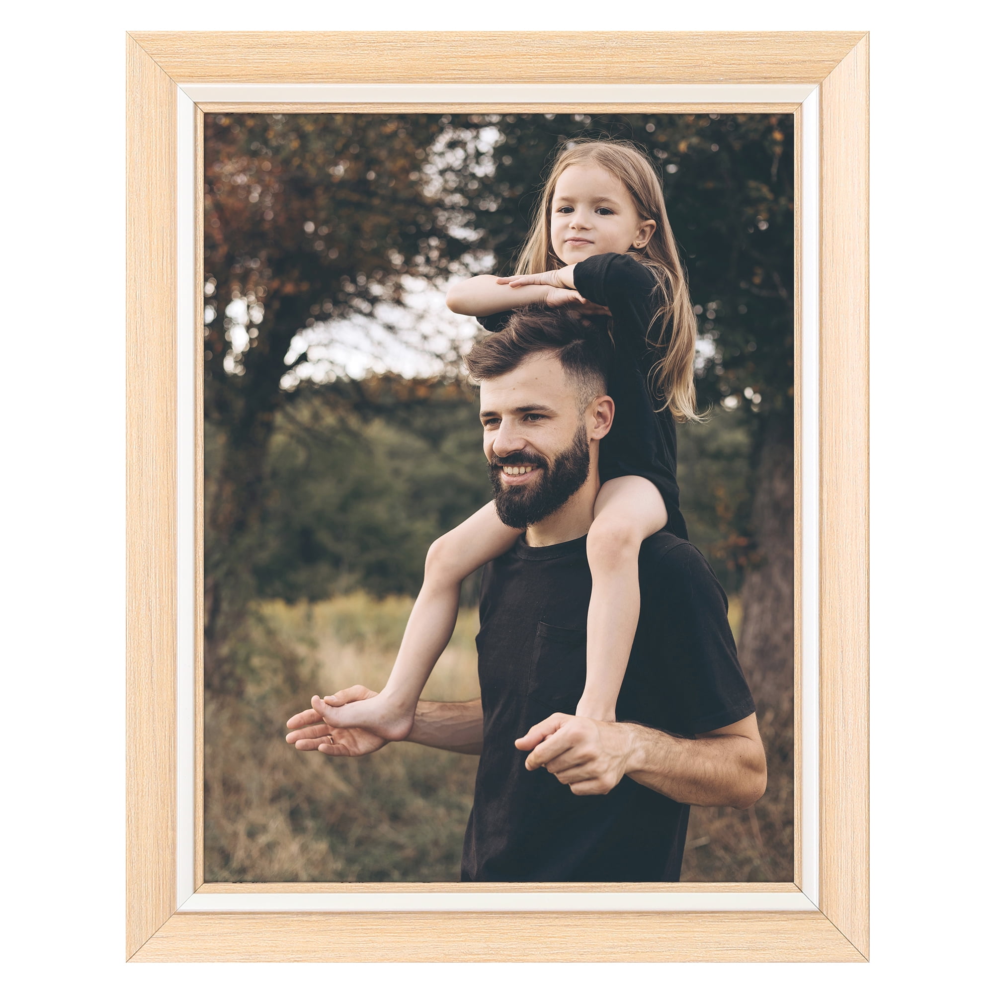 Unique Bargains Picture Frame Display Photo Frame with Corner Wood Grain Color 8x10"