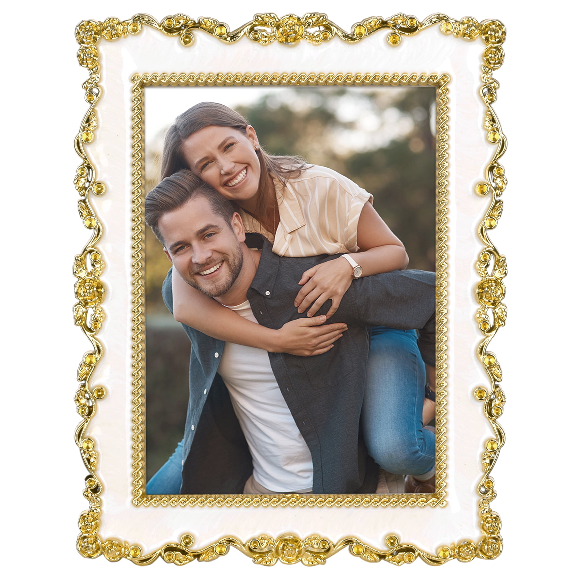 Unique Bargains Picture Frame Luxury Photo Frames Gold 5x7