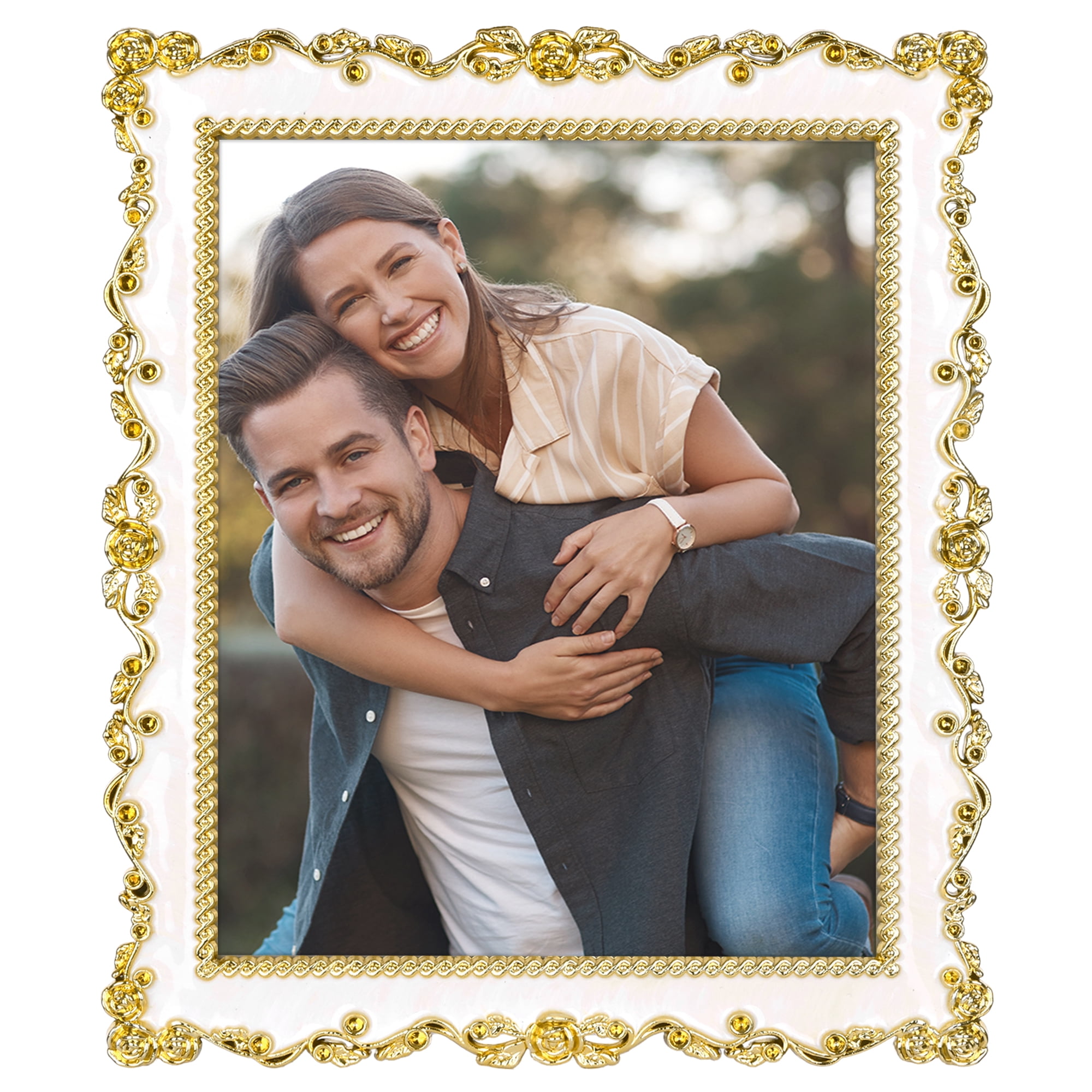 Unique Bargains Picture Frame Luxury Photo Frames Gold 7x10
