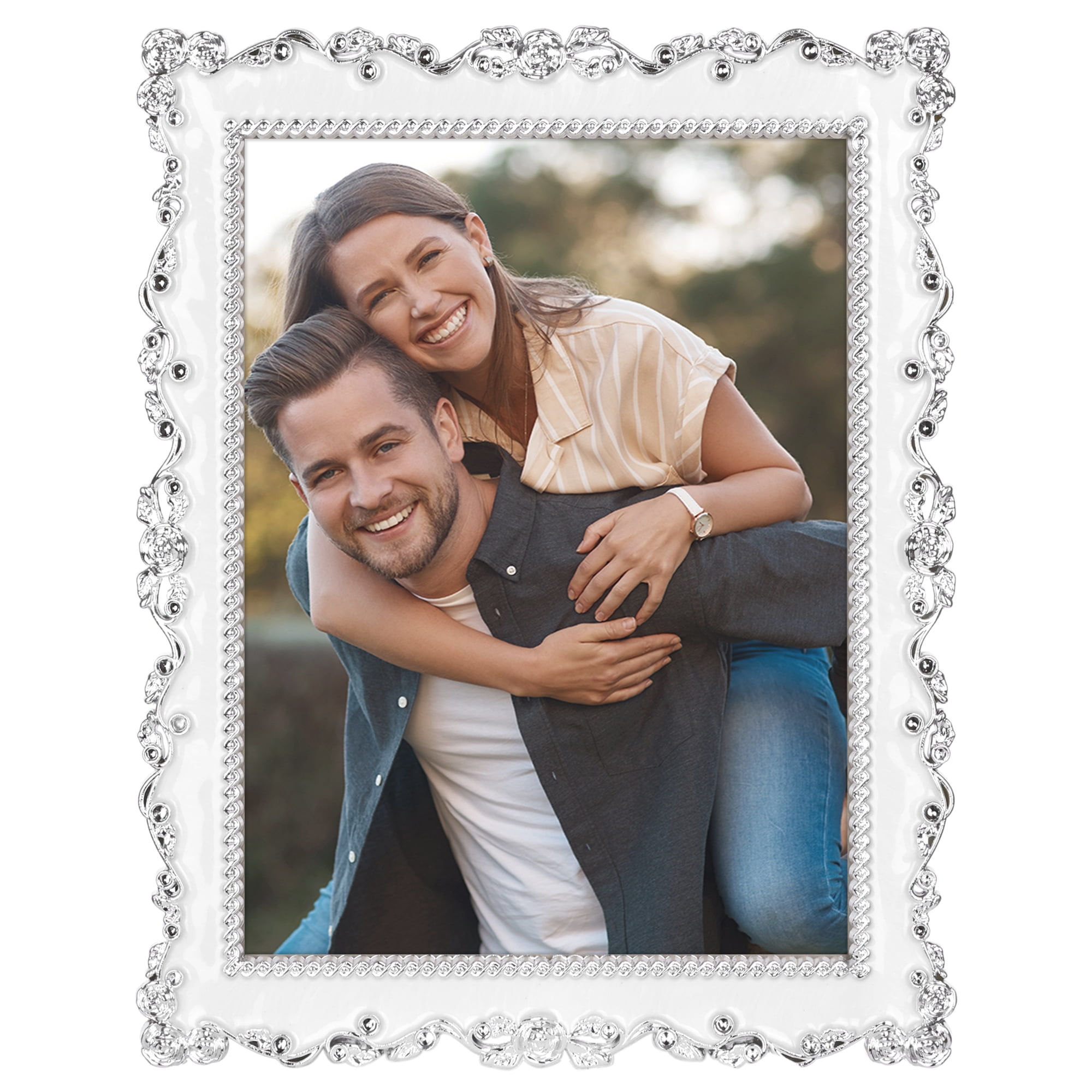 Unique Bargains Picture Frame Luxury Photo Frames Silver 5x7