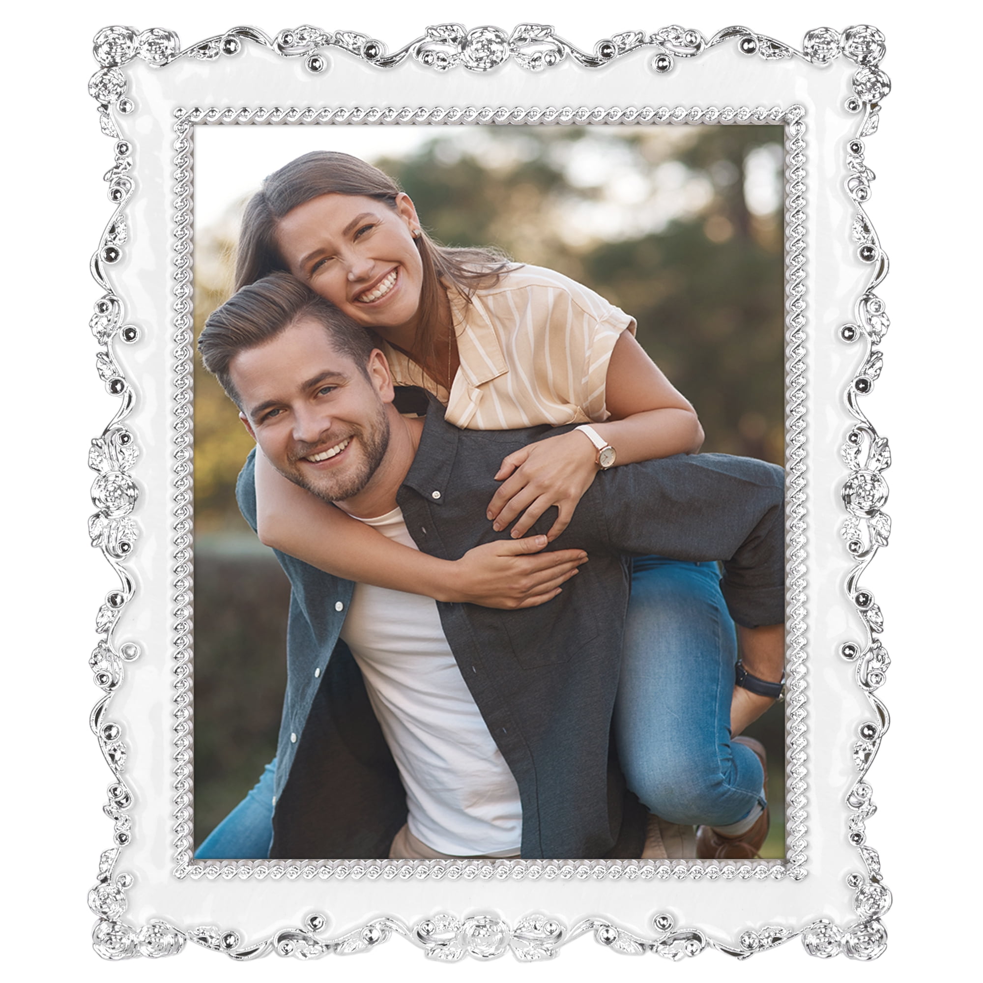 Unique Bargains Picture Frame Luxury Photo Frames Silver 7x10