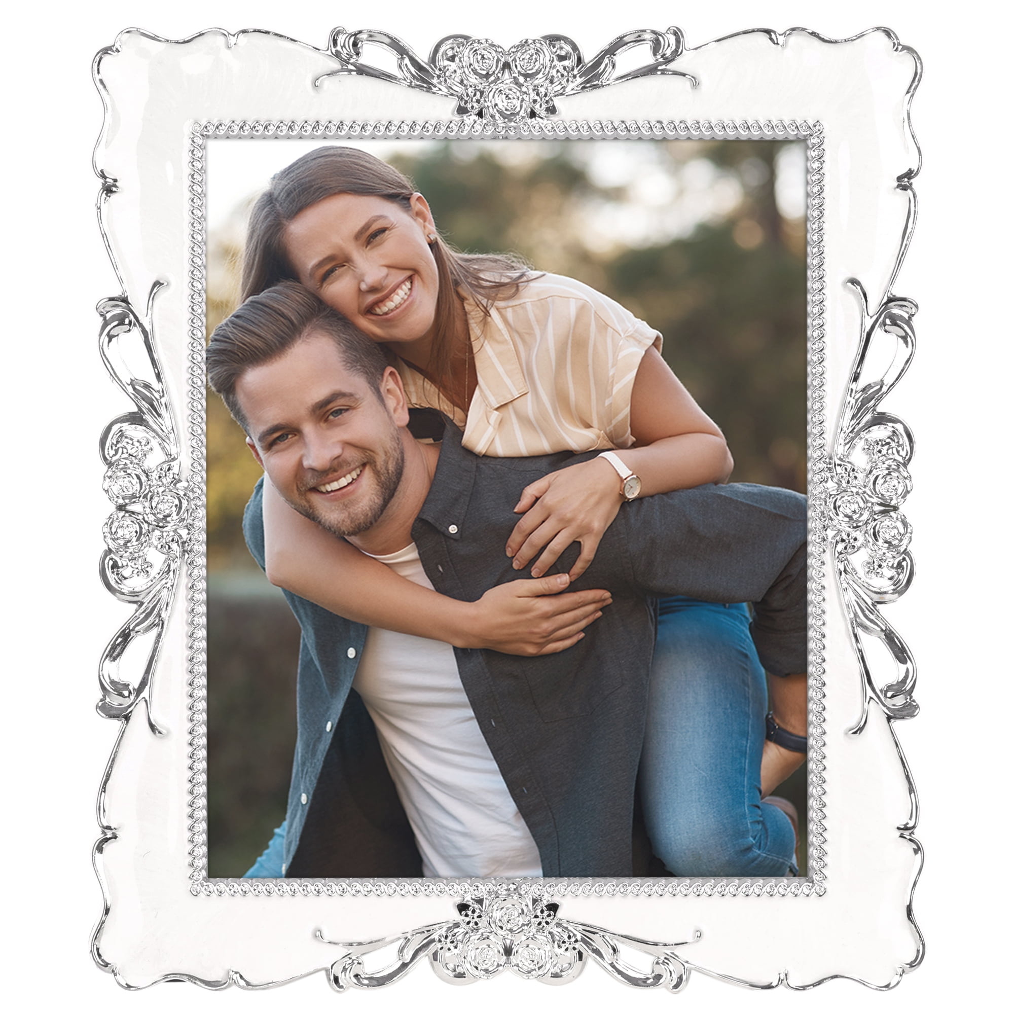 Unique Bargains Picture Frame Retro Plated Picture Frame Decorated Silver 7x10