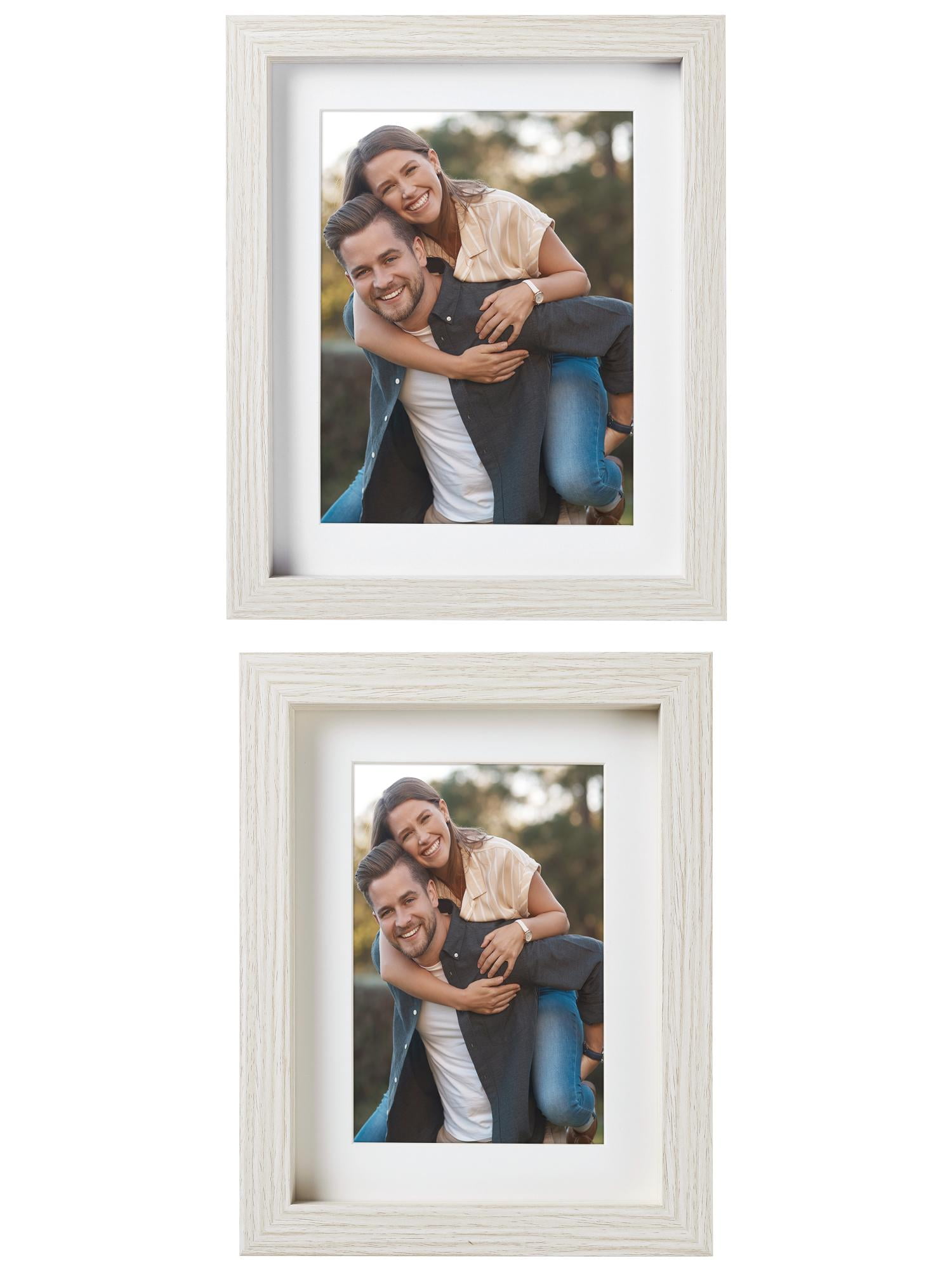 Unique Bargains Picture Frame Rustic Texture Frame Distressed Farmhouse Beige 5x7/6x8