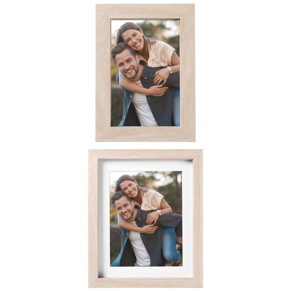 Unique Bargains Picture Frame Rustic Texture Frame Distressed Farmhouse Brown 4x6/6x8