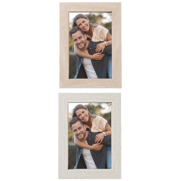 Unique Bargains Picture Frame Rustic Texture Frame Distressed Farmhouse Brown/Beige 4x6
