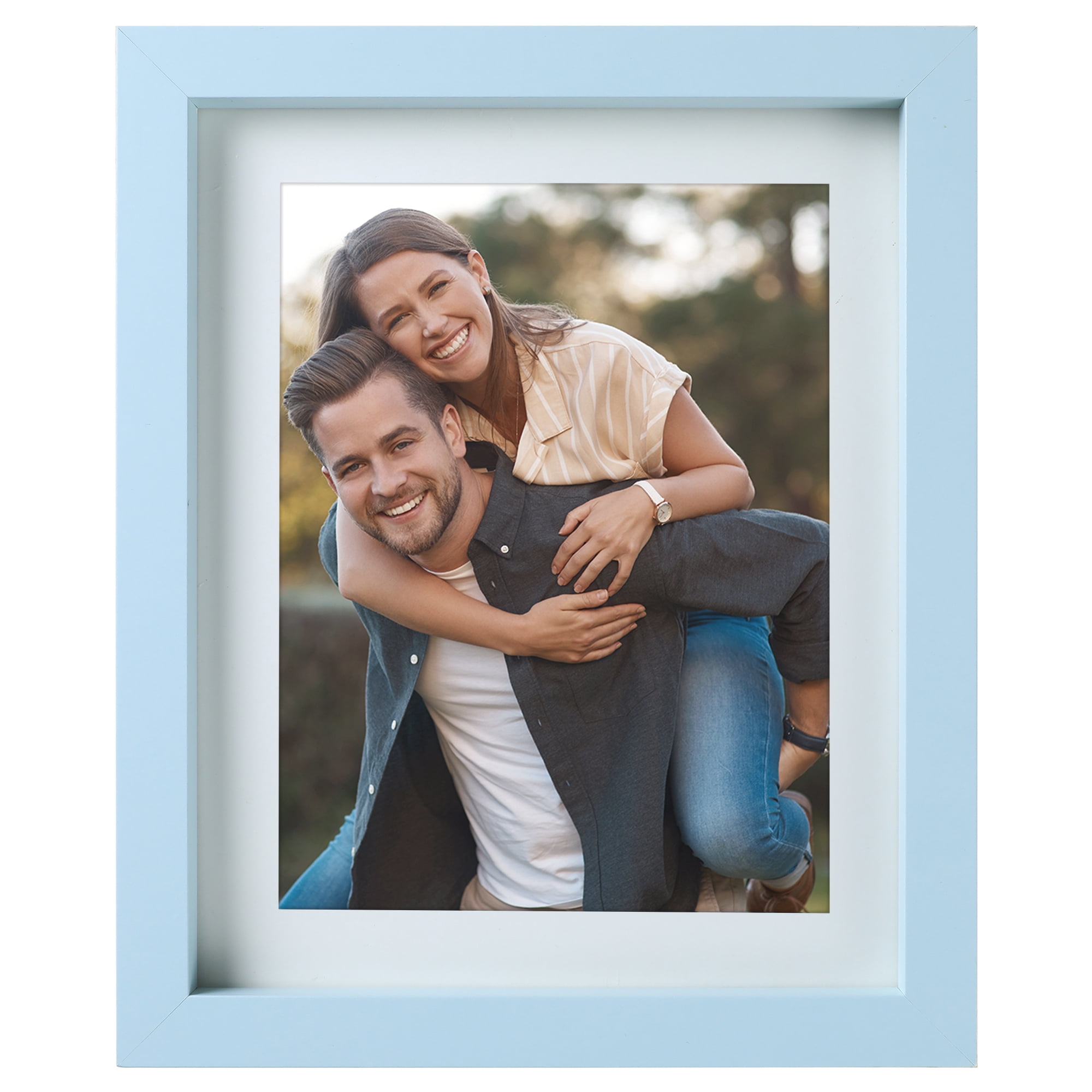 Unique Bargains Picture Frame Rustic Texture Frame Distressed Farmhouse Light Blue 6x8