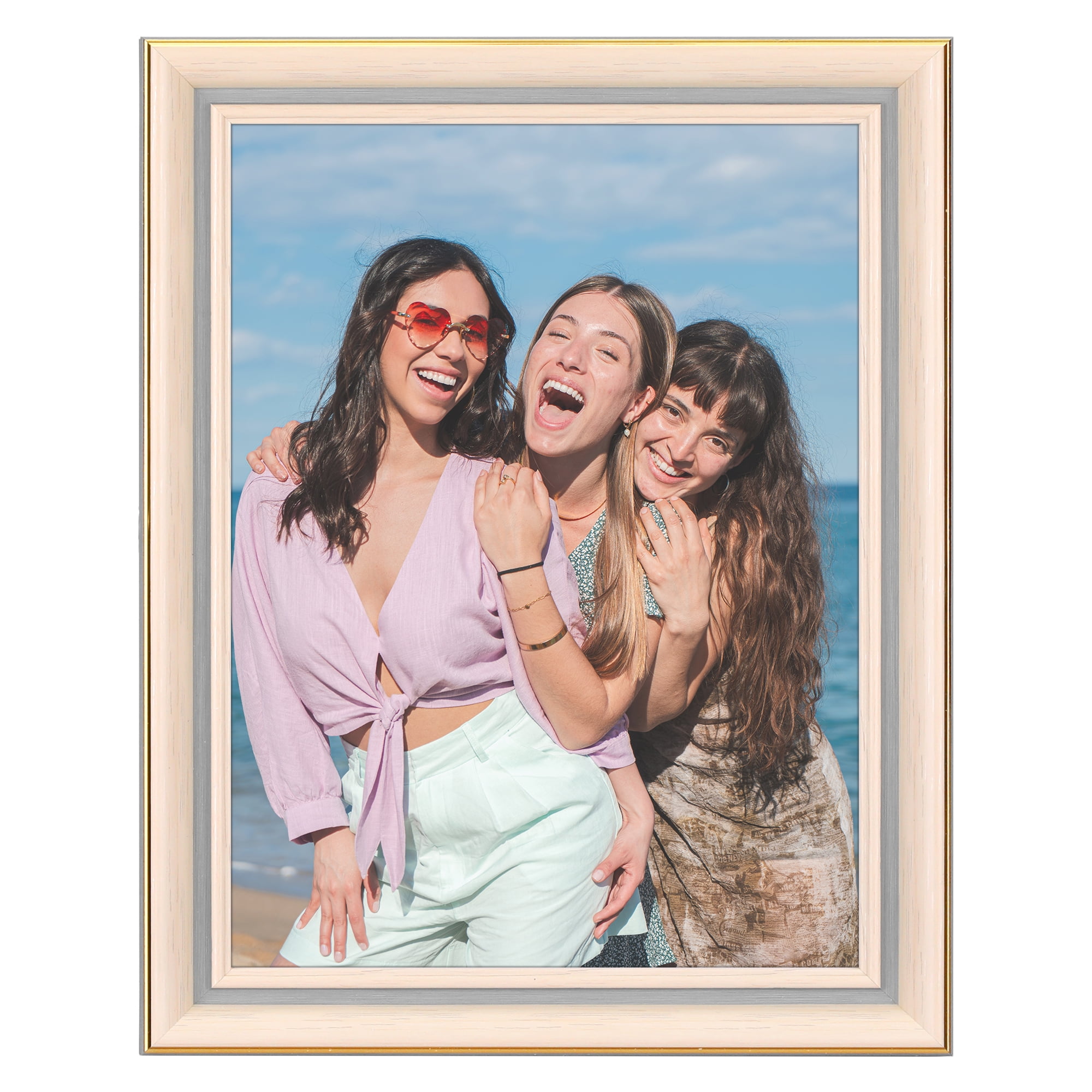 Unique Bargains Picture Frame for Tabletop Wall Hanging Art Photo Frame Blue White 8x10