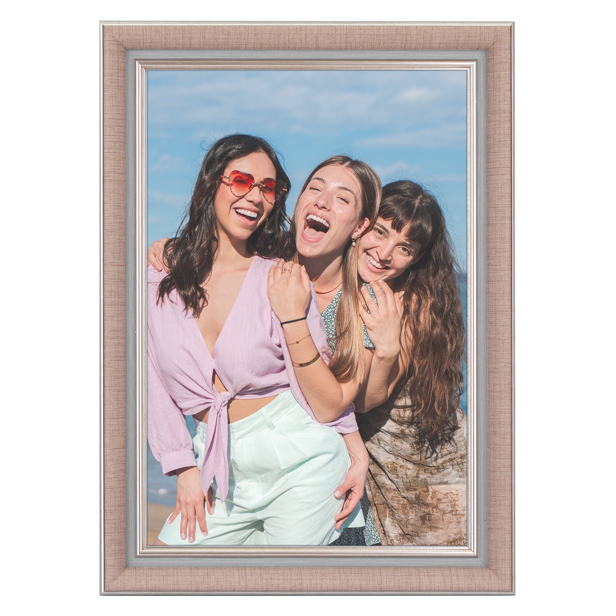 Unique Bargains Picture Frame for Tabletop Wall Hanging Art Photo Frame Grey 5x7