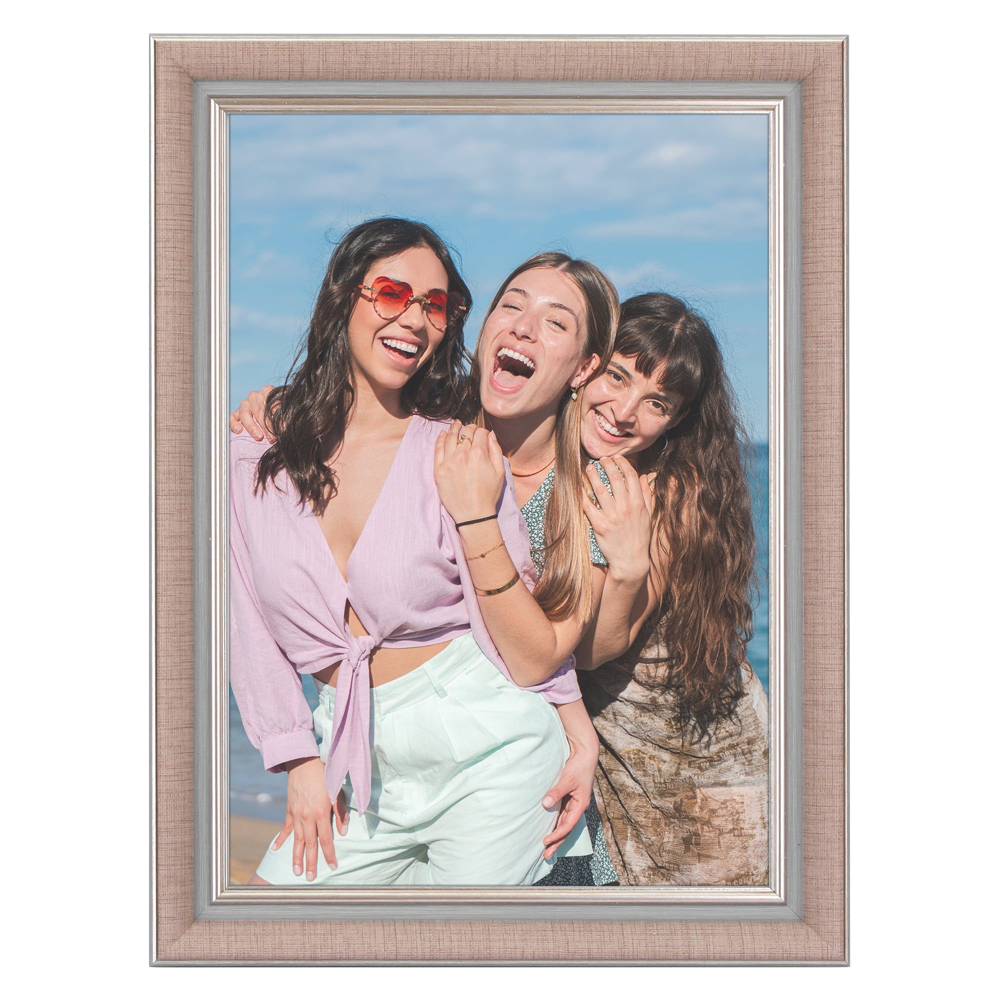 Unique Bargains Picture Frame for Tabletop Wall Hanging Art Photo Frame Grey 6x8