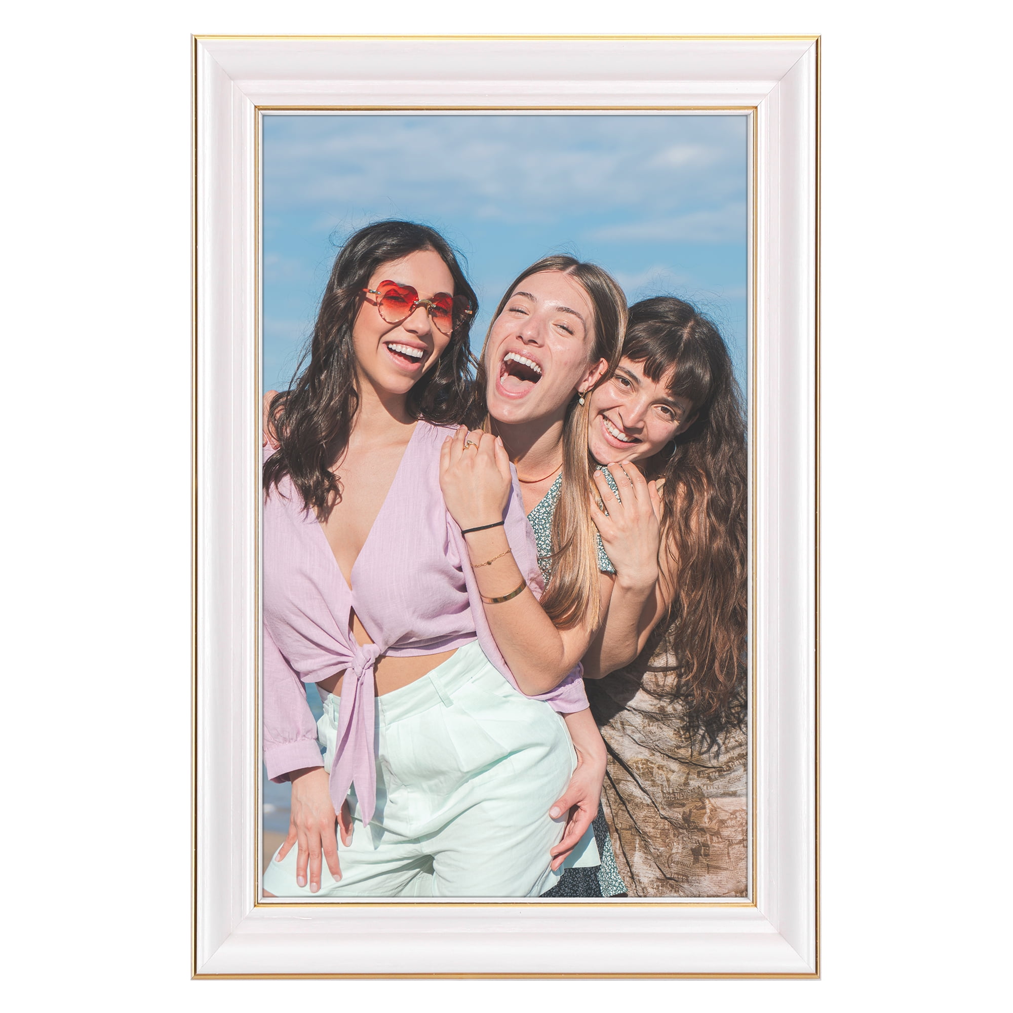 Unique Bargains Picture Frame for Tabletop Wall Hanging Art Photo Frame White 4x6