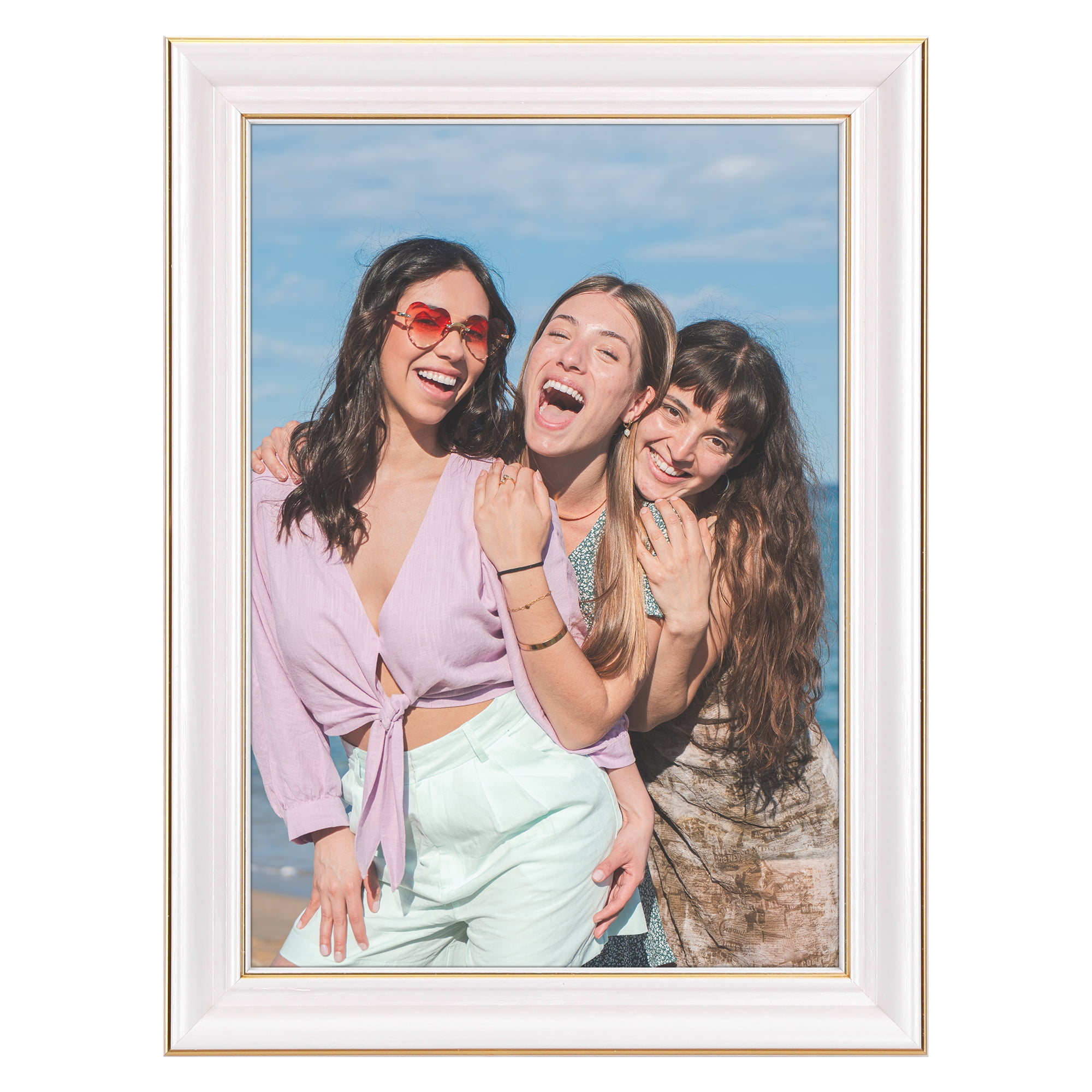 Unique Bargains Picture Frame for Tabletop Wall Hanging Art Photo Frame White 6x8