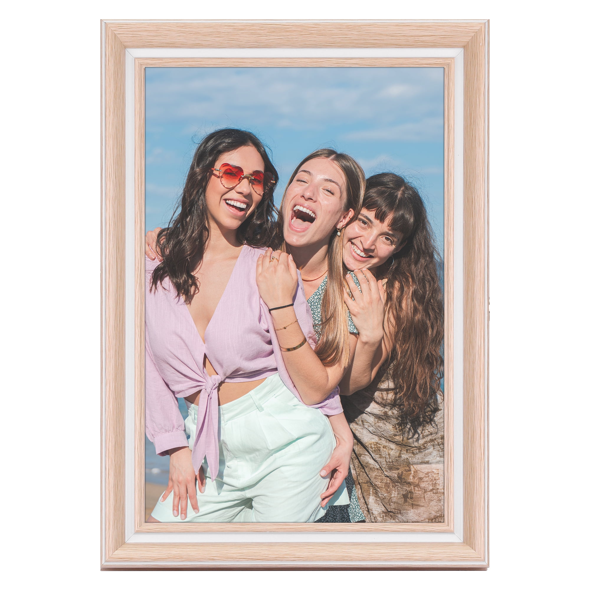 Unique Bargains Picture Frame for Tabletop Wall Hanging Art Photo Frame Wood Color 8.5x11