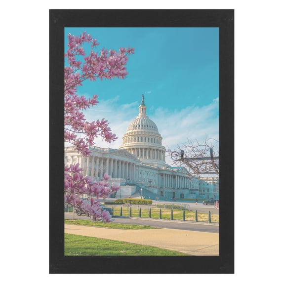Unique Bargains Picture Frame for Tabletop Wall Photo Frames Black 8.5x11