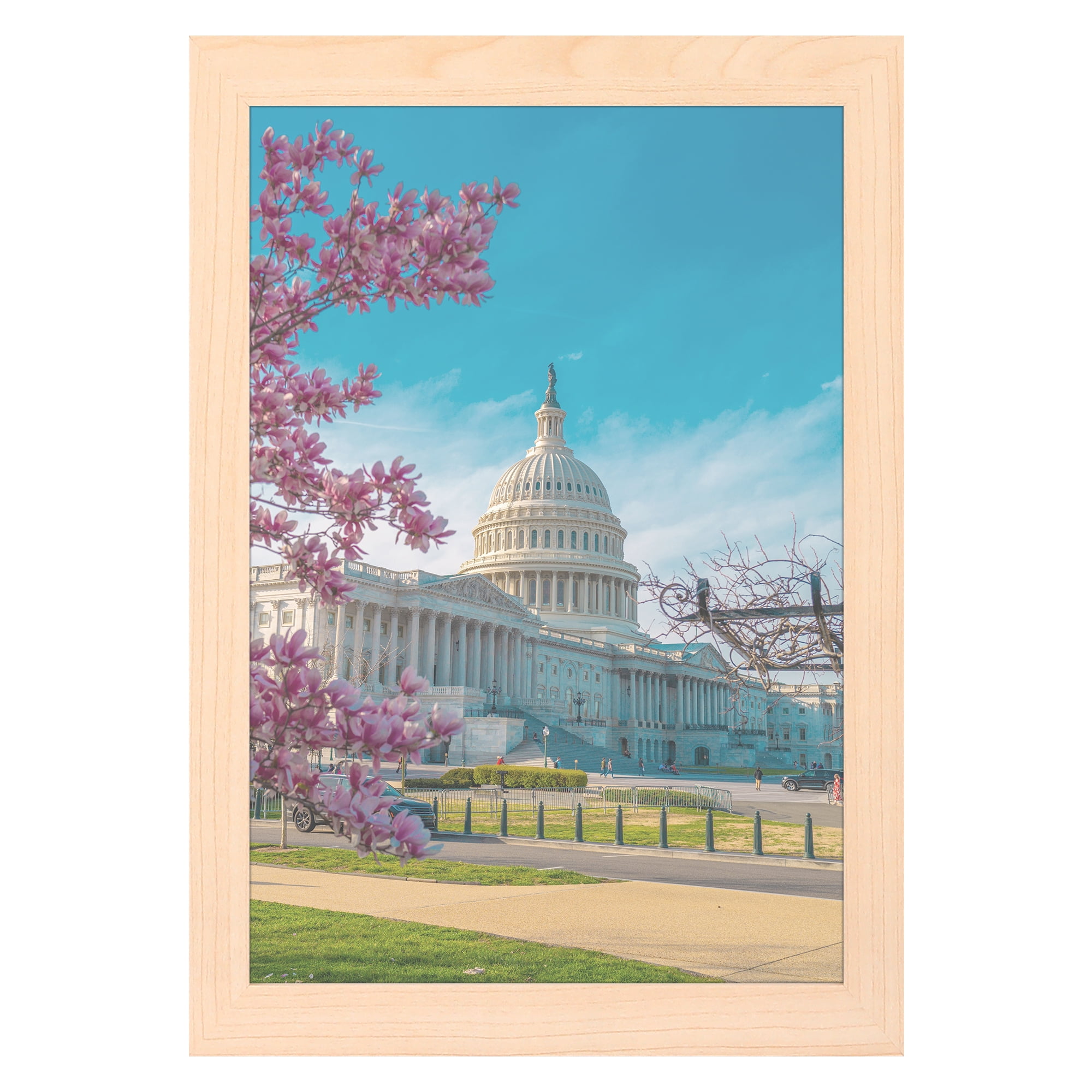 Unique Bargains Picture Frame for Tabletop Wall Photo Frames Wood Color 3.5x5