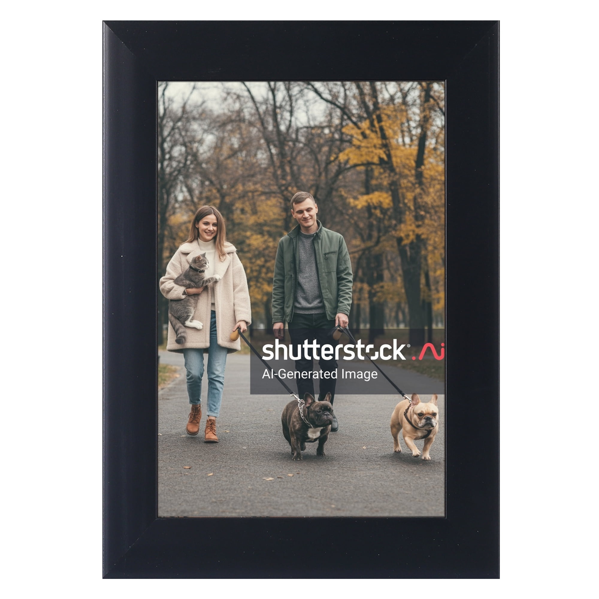 Unique Bargains Picture Frame for Wall Hanging and Tabletop Display Black 5x7
