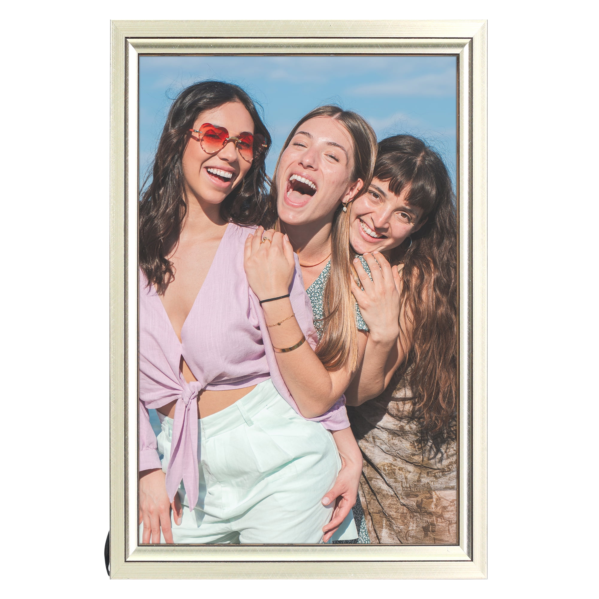 Unique Bargains Picture Frames Rectangle Photo Frame Display for Home Decor Gold 4x6"