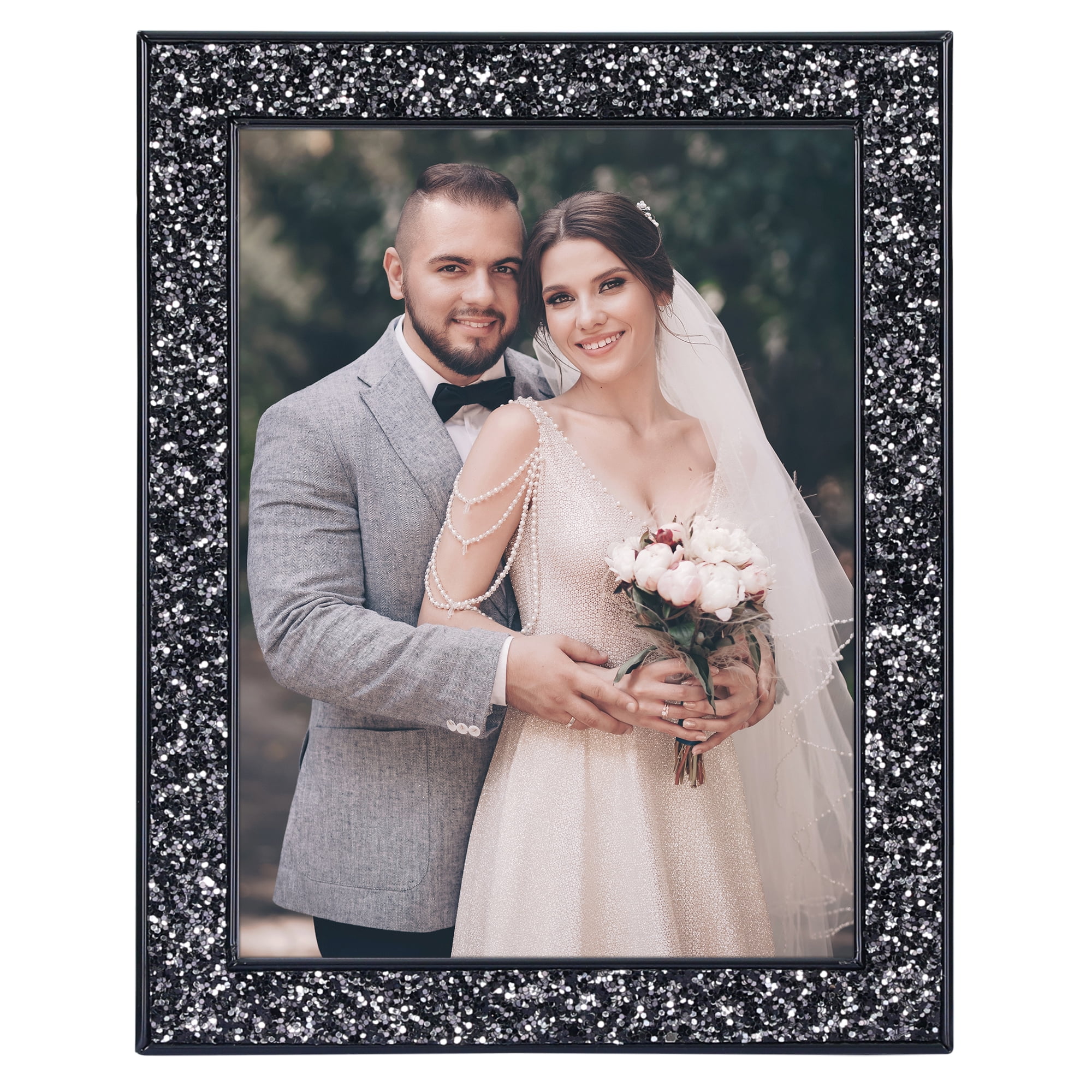 Unique Bargains Picture Frames for Photo and Poster Beautiful Metal Frames Black 8x10"