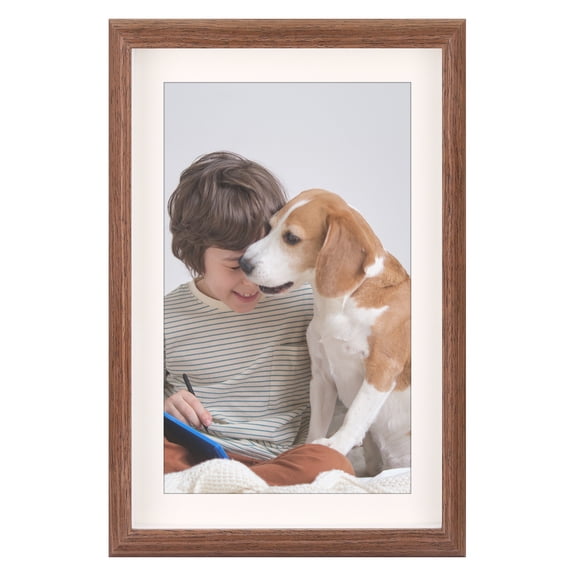 Unique Bargains Picture Frames for Wall Tabletop Display Walnut Color 4x6