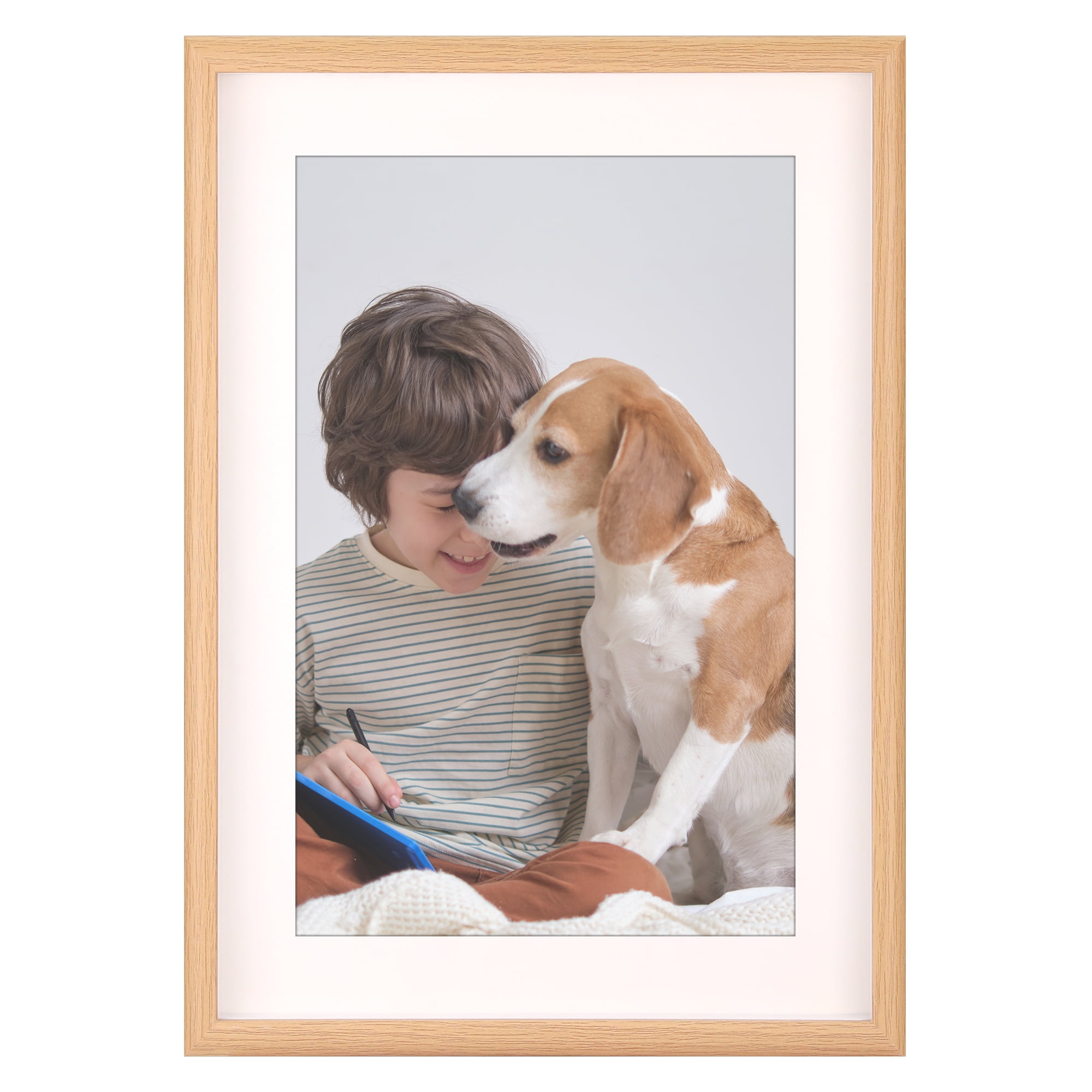Unique Bargains Picture Frames for Wall Tabletop Display Wood Color 8.5x11