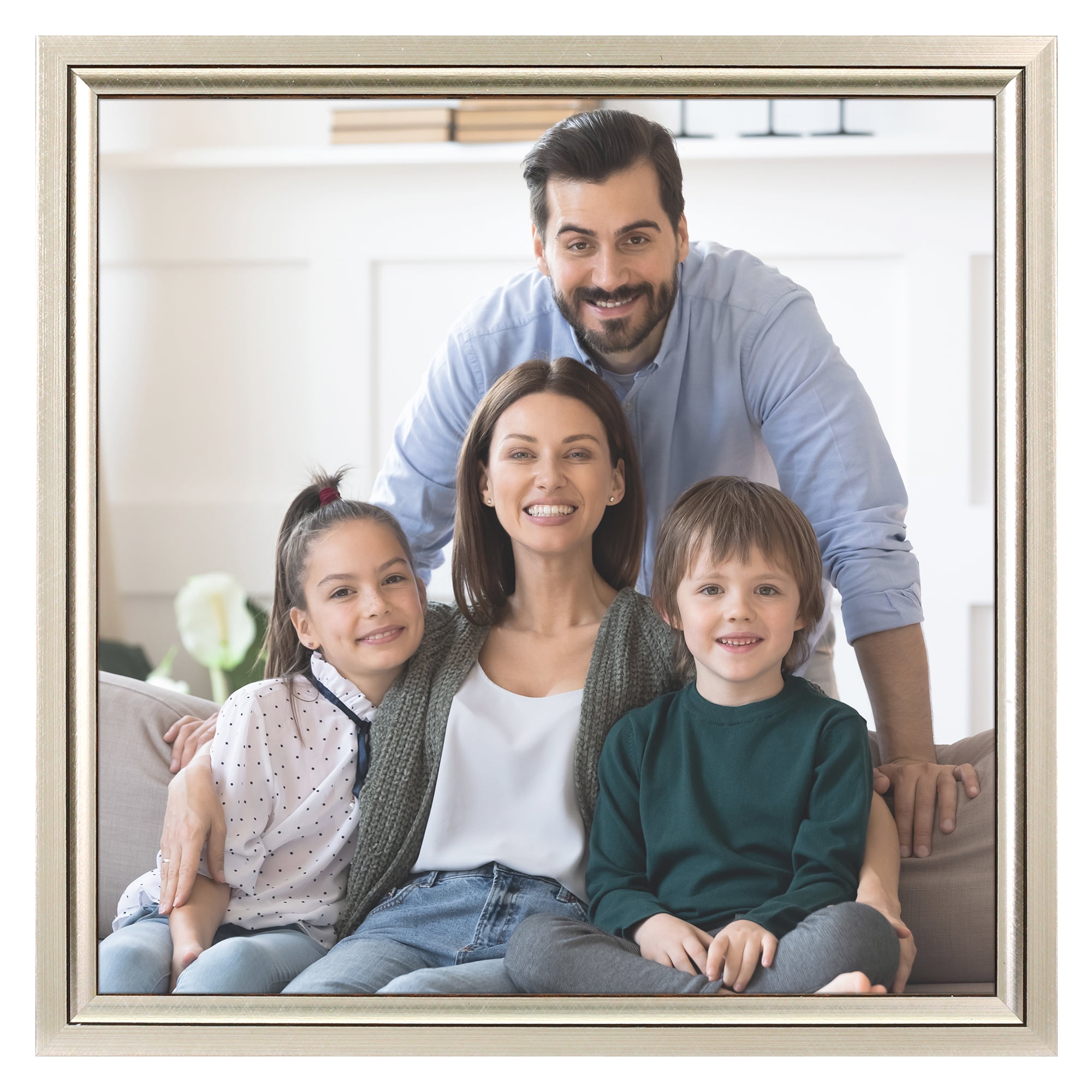 Unique Bargains Picture Frames for Wall or Tabletop Modern Photo Frame Display Gold 5x5"