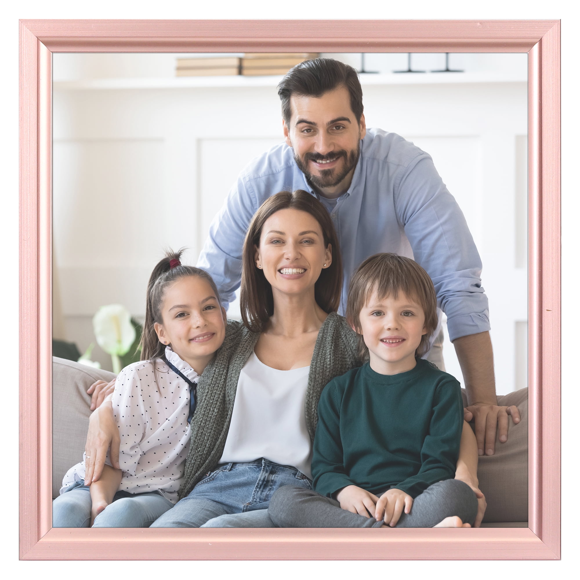 Unique Bargains Picture Frames for Wall or Tabletop Modern Photo Frame Display Pink 6x6"