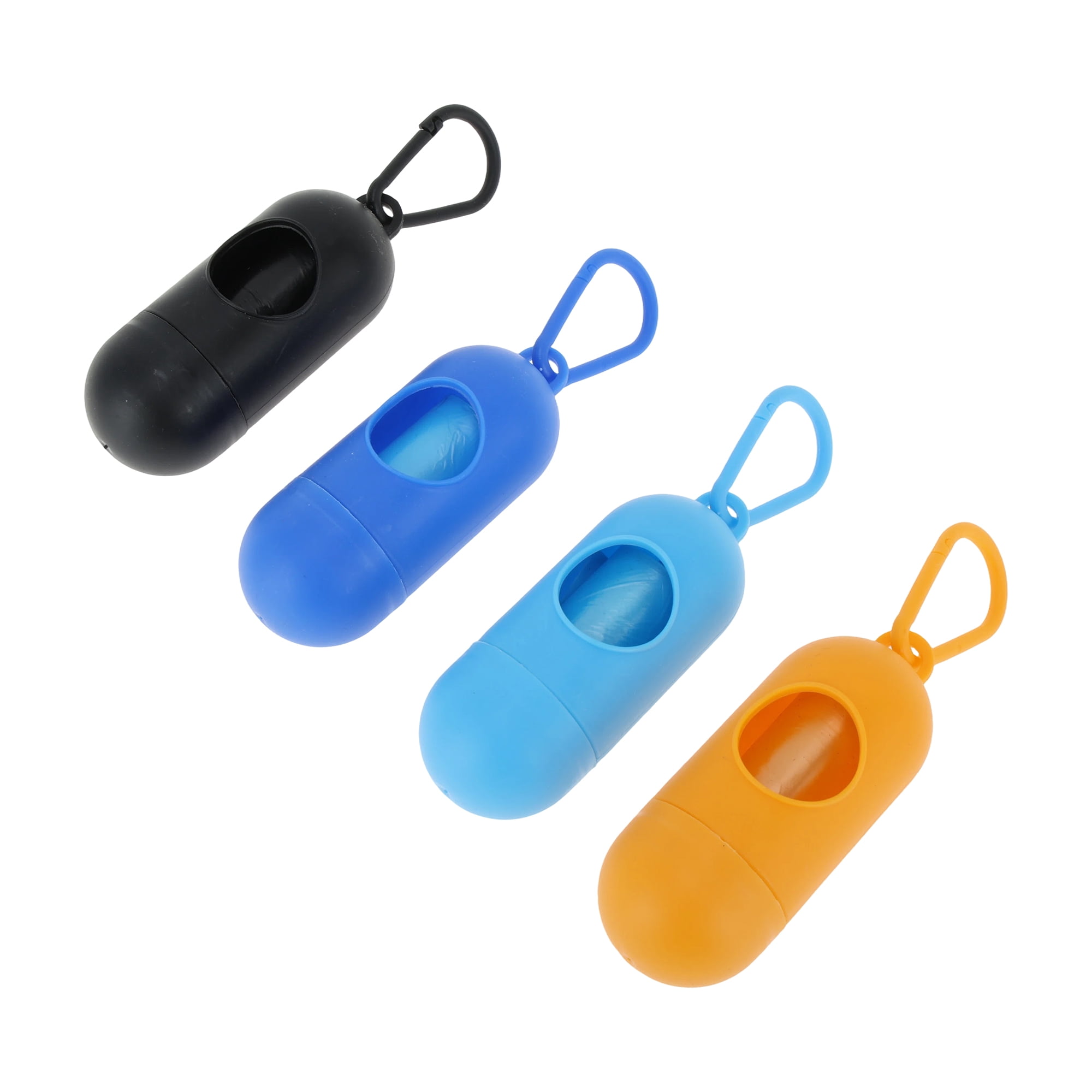 Unique Bargains Pill-shaped Poop Bag Dispenser 4 Pcs Yellow, Black, Blue
